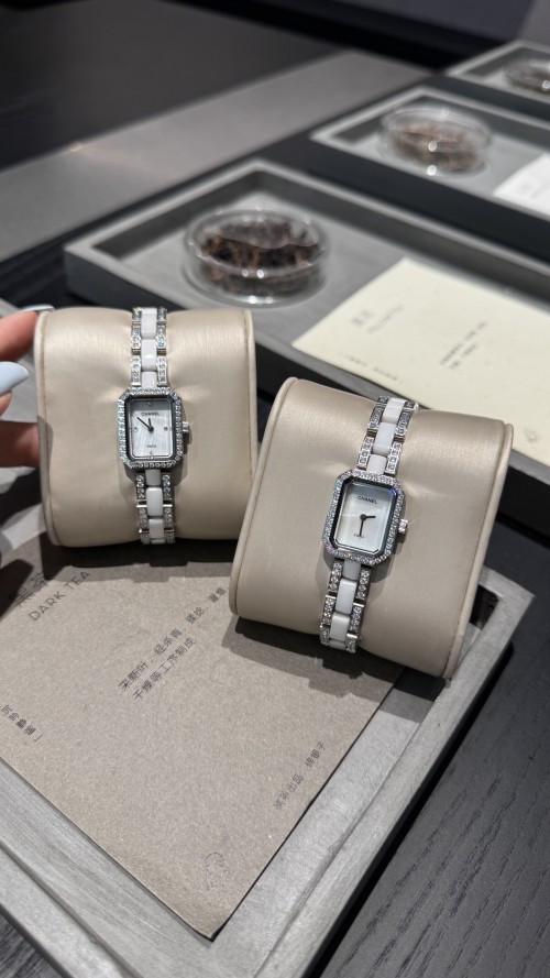 Chanel Première Ceramic Watch, Steel and White Ceramic, Diamond-set Case 1 Chanel Première Ceramic Watch, Steel and White Ceramic, Diamond-set Case