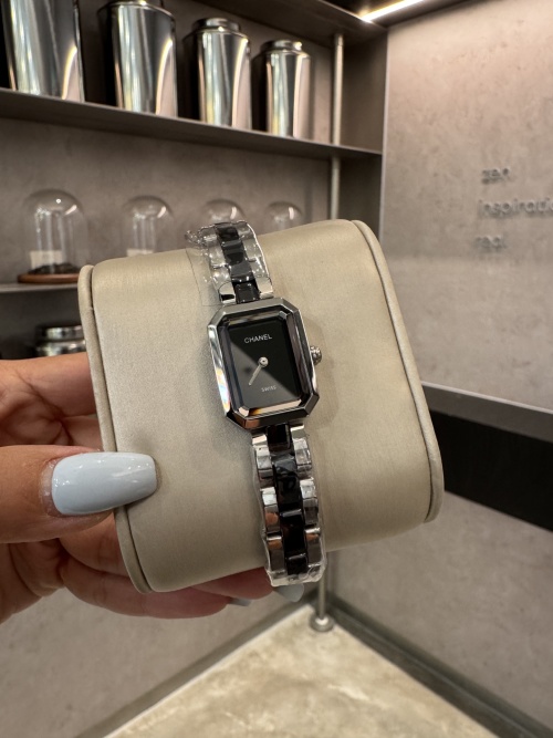 Chanel Première Ceramic Watch: Stainless Steel, Black and White Ceramic, Diamonds 1 Chanel Première Ceramic Watch: Stainless Steel, Black and White Ceramic, Diamonds