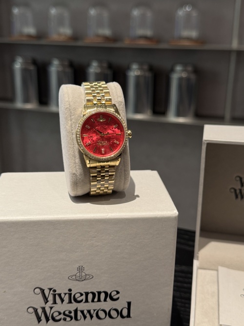Vivienne Westwood VV327 Gold-Tone Stainless Steel Watch with Red Dial 1 Vivienne Westwood VV327 Gold-Tone Stainless Steel Watch with Red Dial