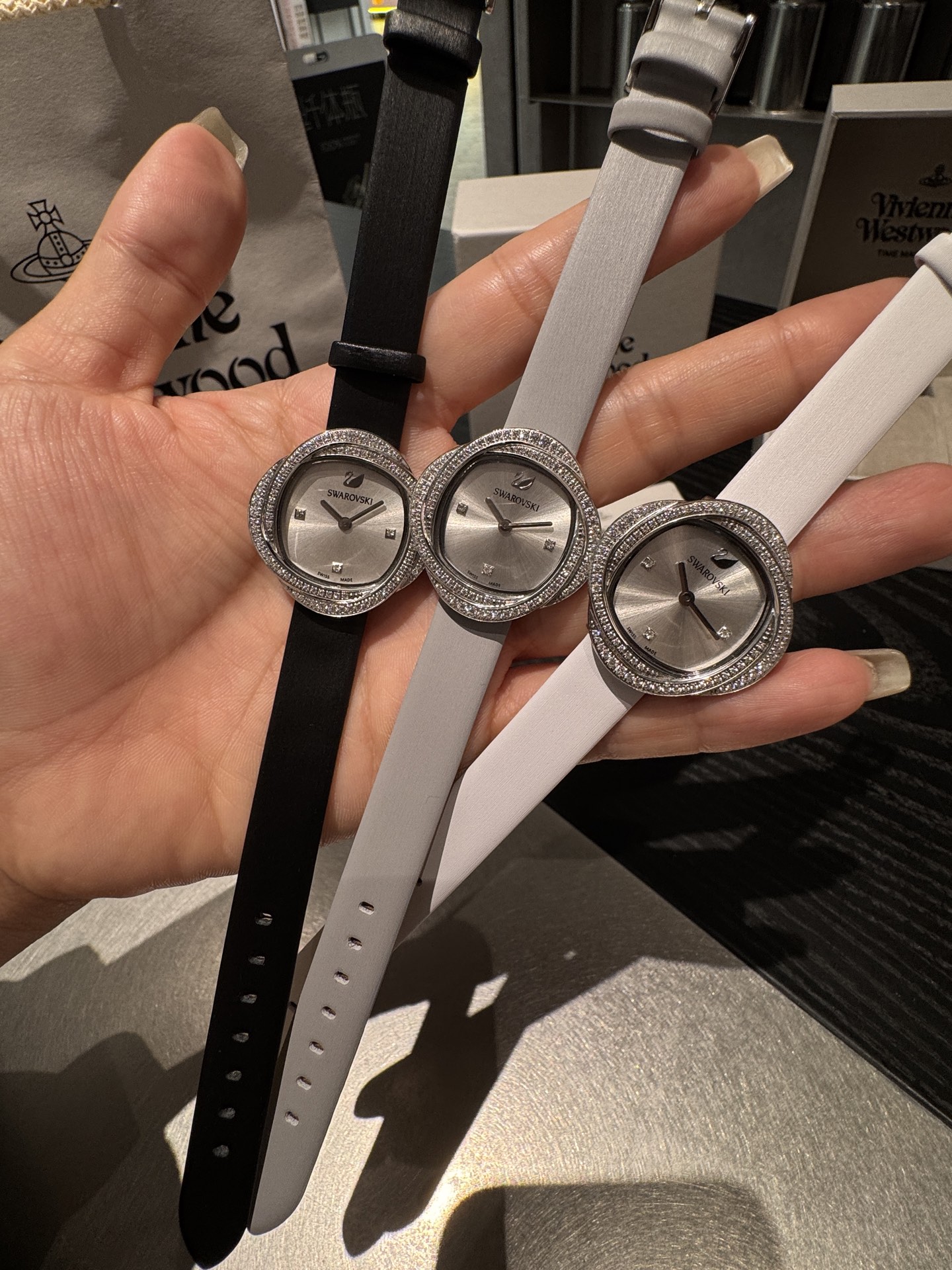 Swarovski Women's Silver-Tone Crystal Flower Watch with Leather Strap, 30mm 7 i1756796330049 1203 0 2