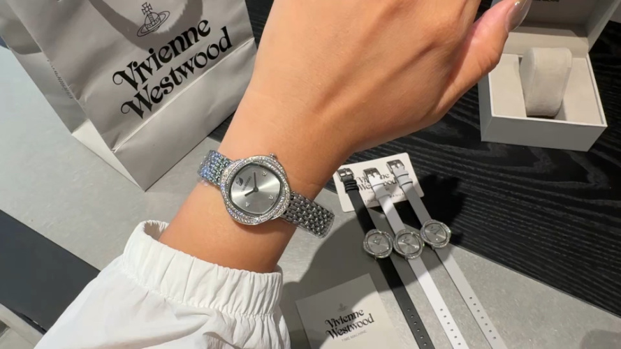 Vivienne Westwood Silver-Tone Ladies Watch with Crystal Embellishments 1 Vivienne Westwood Silver-Tone Ladies Watch with Crystal Embellishments