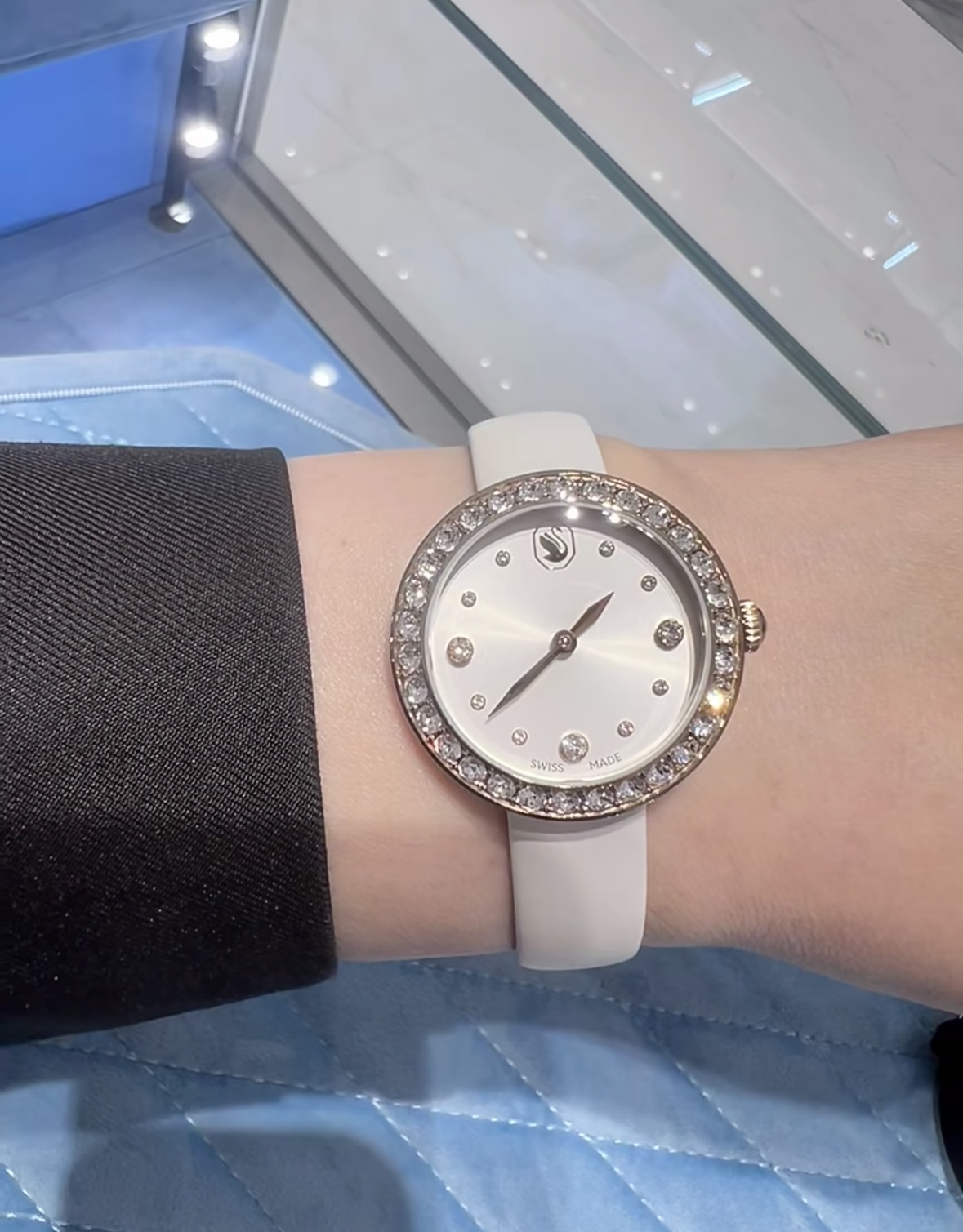 Swarovski Matrix Tennis Watch, Black Leather Strap, Stainless Steel Case 9 i1756969646166 3493 0 7