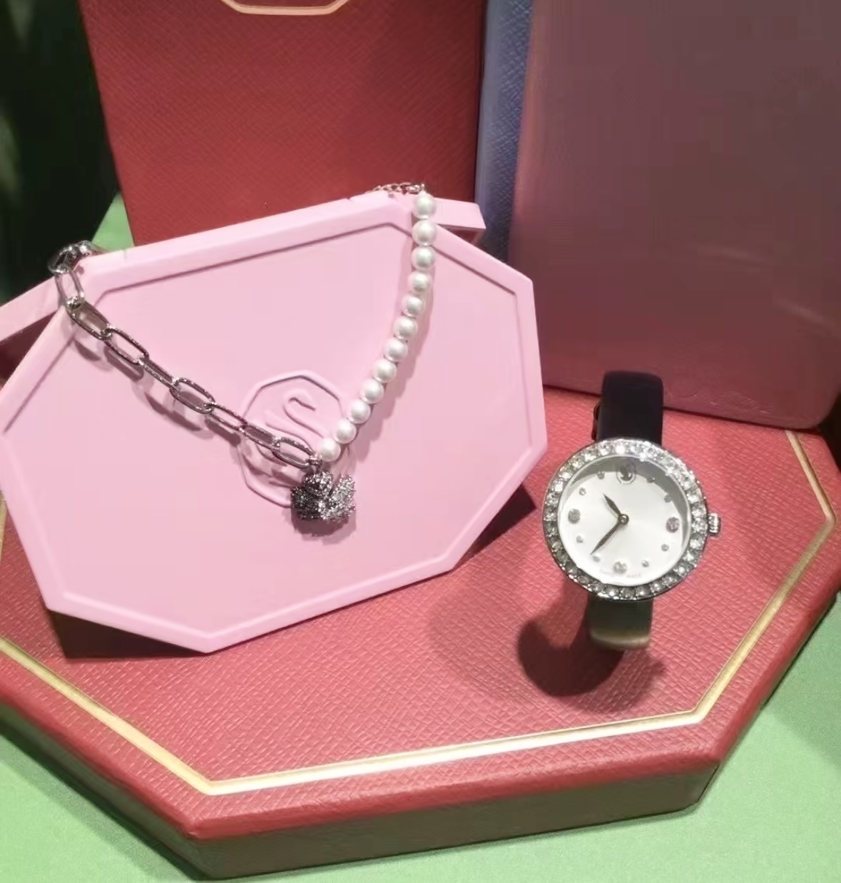 Swarovski Matrix Tennis Watch, Black Leather Strap, Stainless Steel Case 6 i1756969647167 1580 0 4