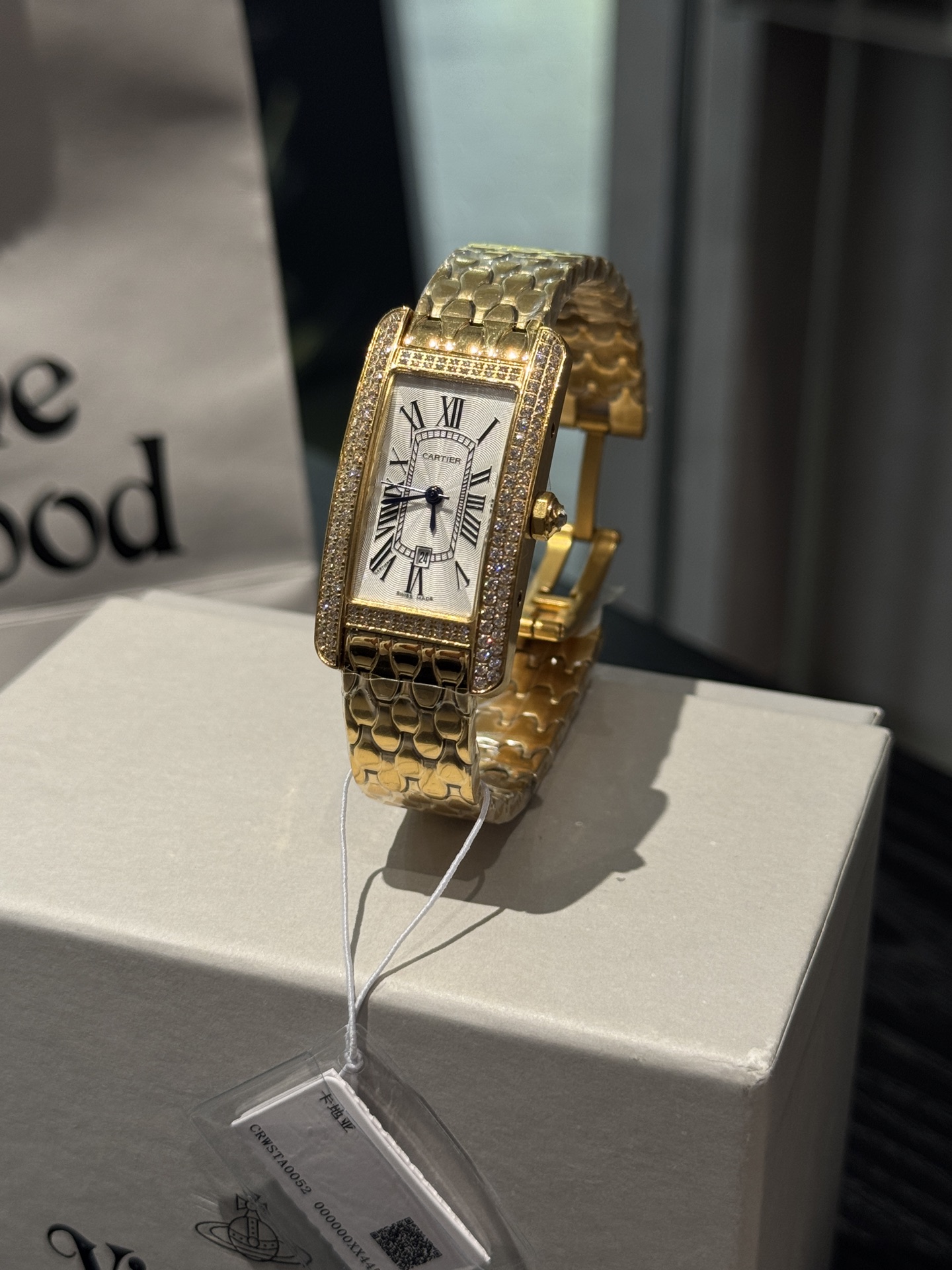 Vivienne Westwood Tank Américaine Women's Watch, Stainless Steel, Double Row Diamond 4 i1757304353665 55 0 0