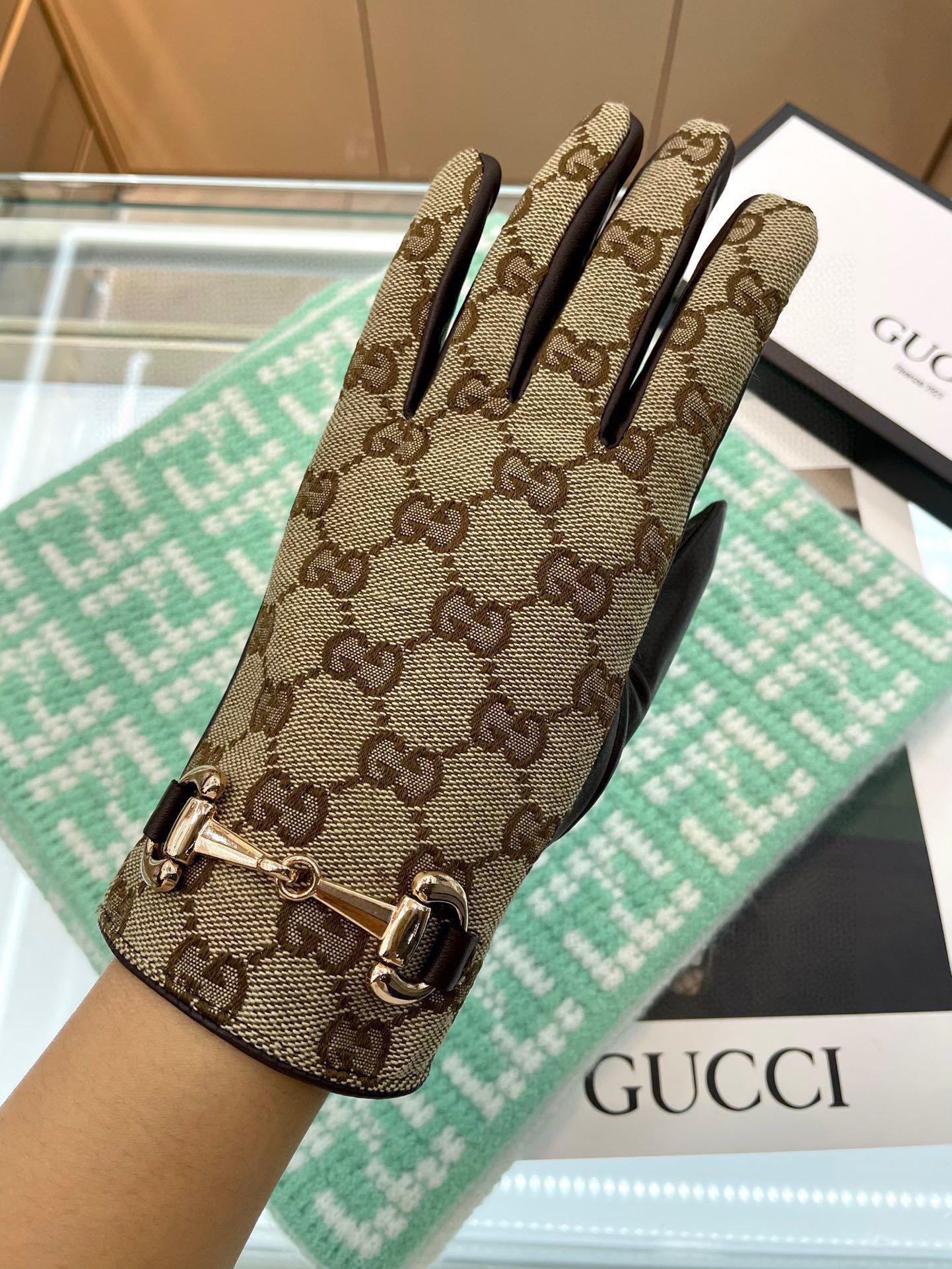 ️Gucci️爆款到顶级原单官网同步女士新款高档羊皮手套百分百选用进口小羊皮内里绒里保暖舒适更佳皮质光泽