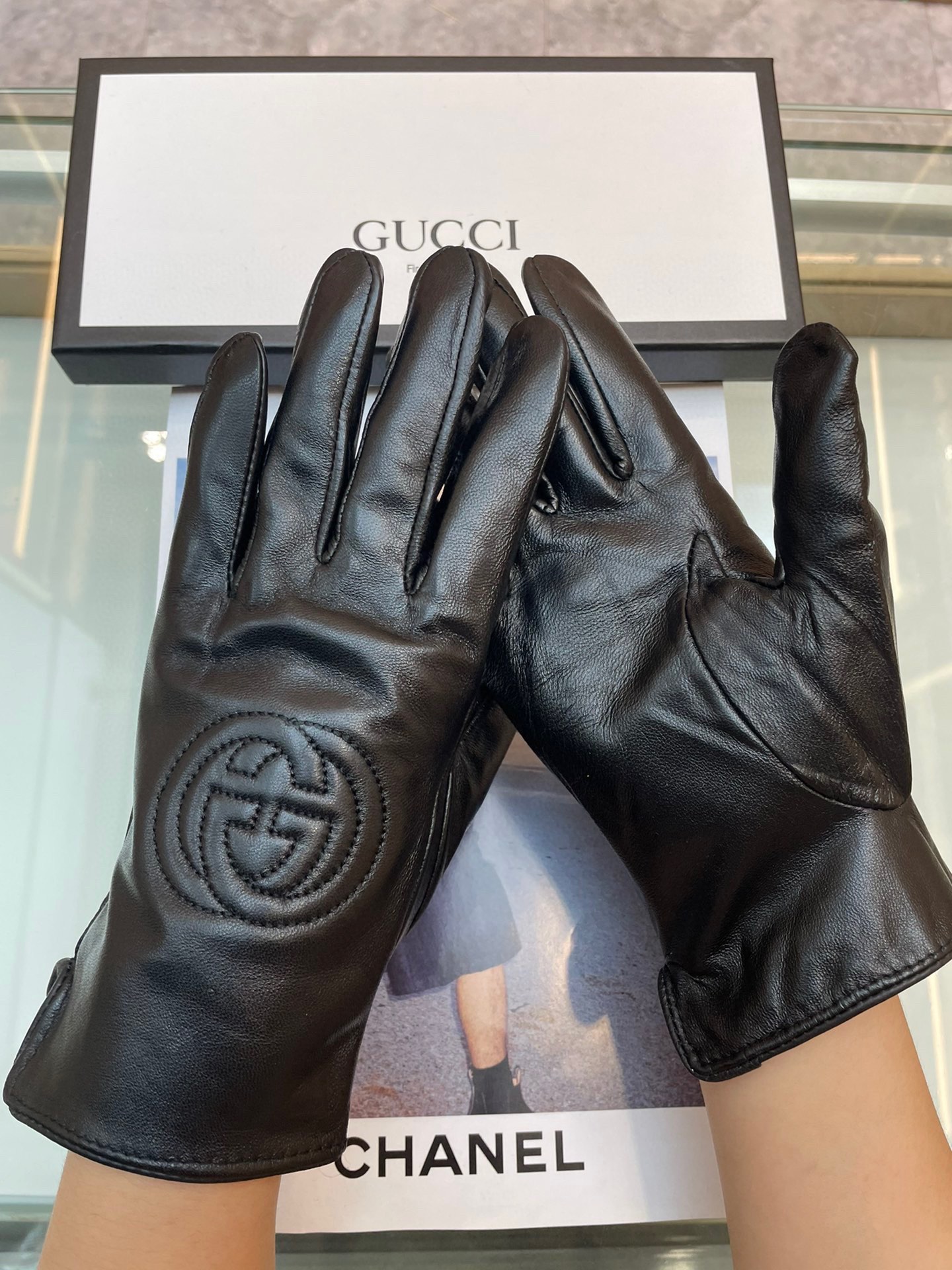 Gucci新款女士手套一级羊皮皮质超薄柔软舒适特显手型质感超群码数均码