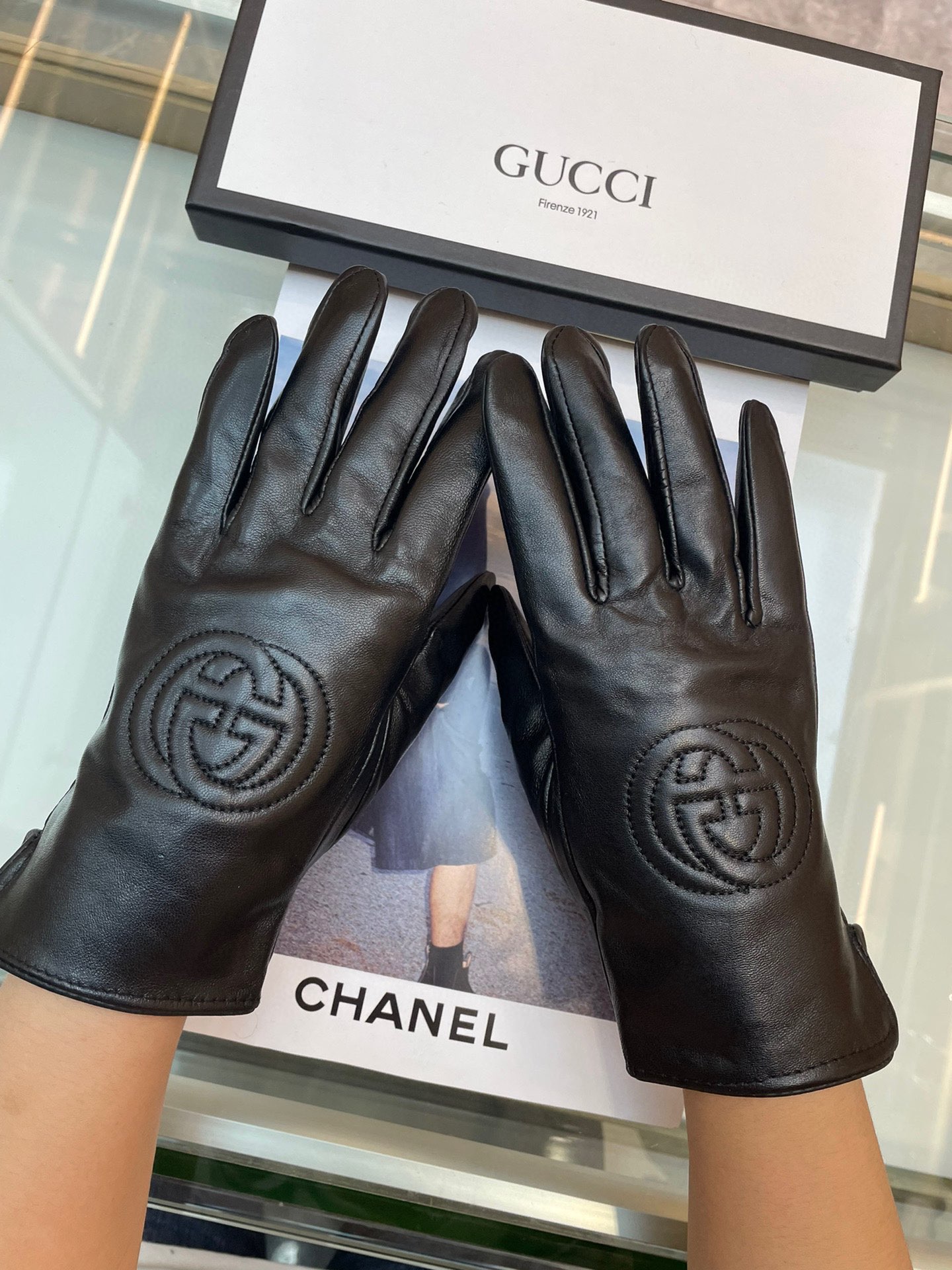 Gucci新款女士手套一级羊皮皮质超薄柔软舒适特显手型质感超群码数均码