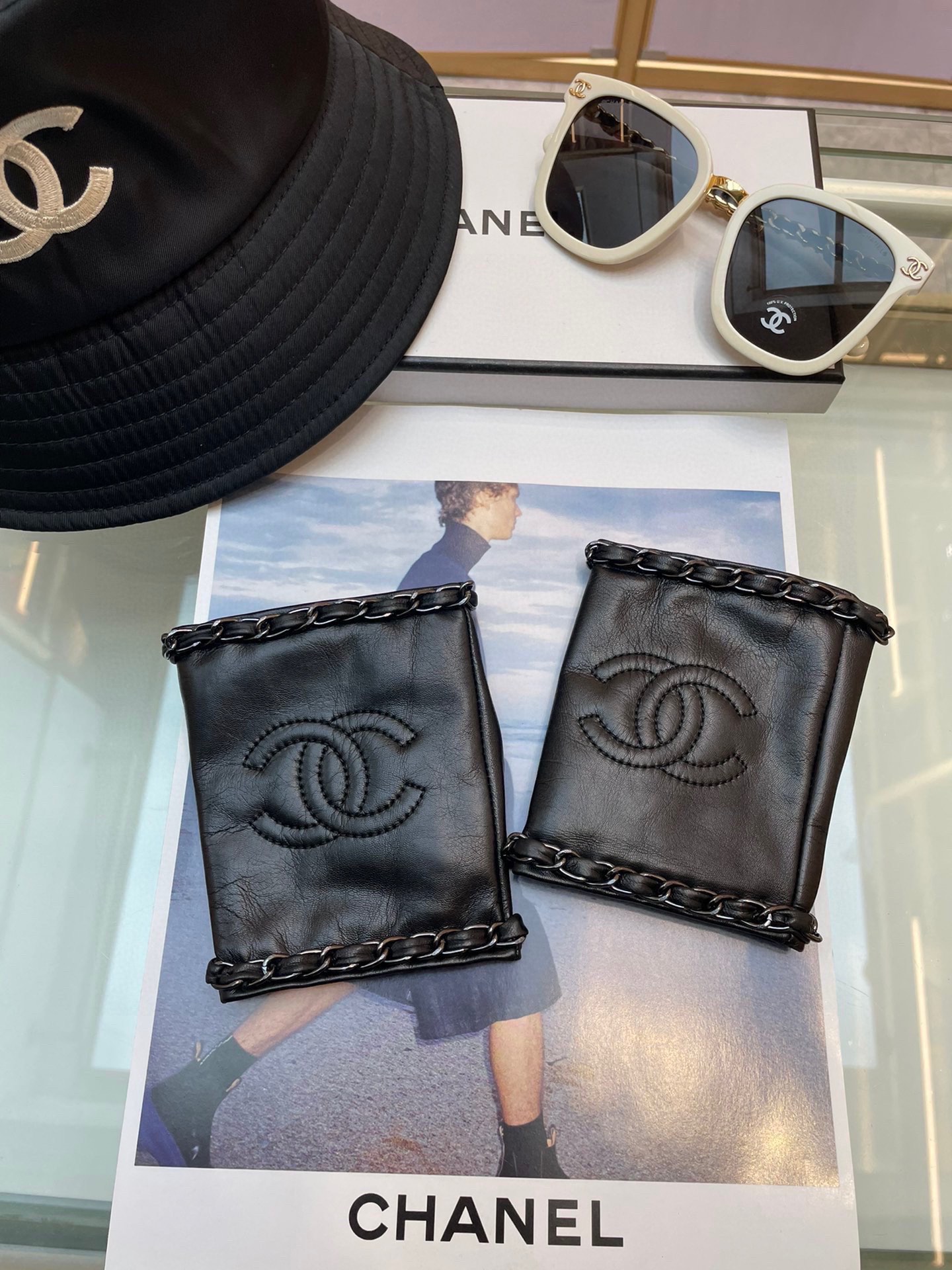 Chanel Gloves Gold Women Sheepskin