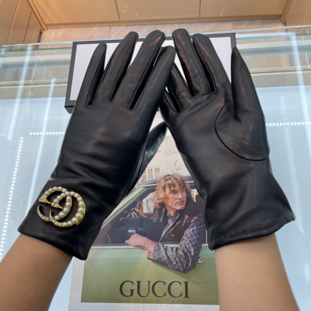 ️Gucci️爆款到顶级原单官网同步女士新款高档羊皮手套百分百选用进口小羊皮内里绒里保暖舒适更佳皮质光泽