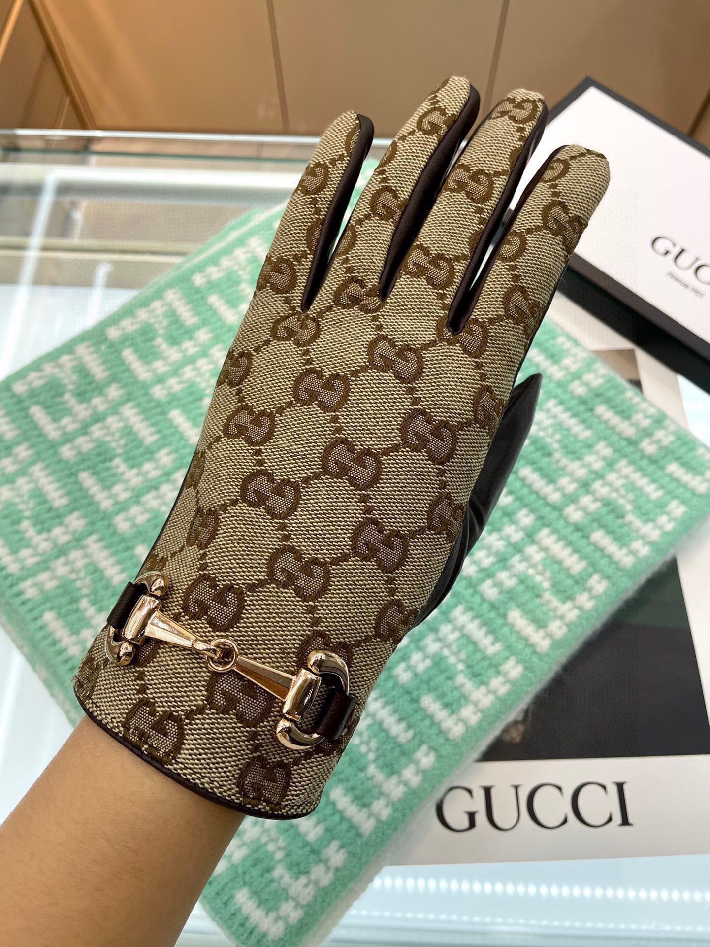 Gucci️爆款到顶级原单官网同步女士新款高档羊皮手套百分百选用进口小羊皮内里绒里保暖舒适更佳皮质光泽鲜