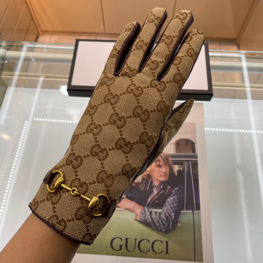 Gucci️爆款到顶级原单官网同步女士新款高档羊皮手套百分百选用进口小羊皮内里绒里保暖舒适更佳皮质光泽鲜