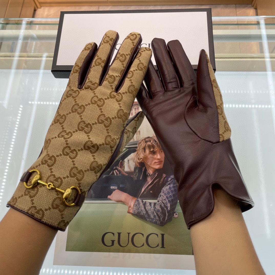 Gucci️爆款到顶级原单官网同步女士新款高档羊皮手套百分百选用进口小羊皮内里绒里保暖舒适更佳皮质光泽鲜