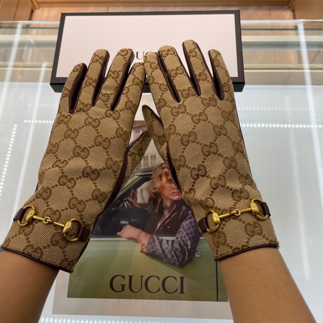 Gucci️爆款到顶级原单官网同步女士新款高档羊皮手套百分百选用进口小羊皮内里绒里保暖舒适更佳皮质光泽鲜