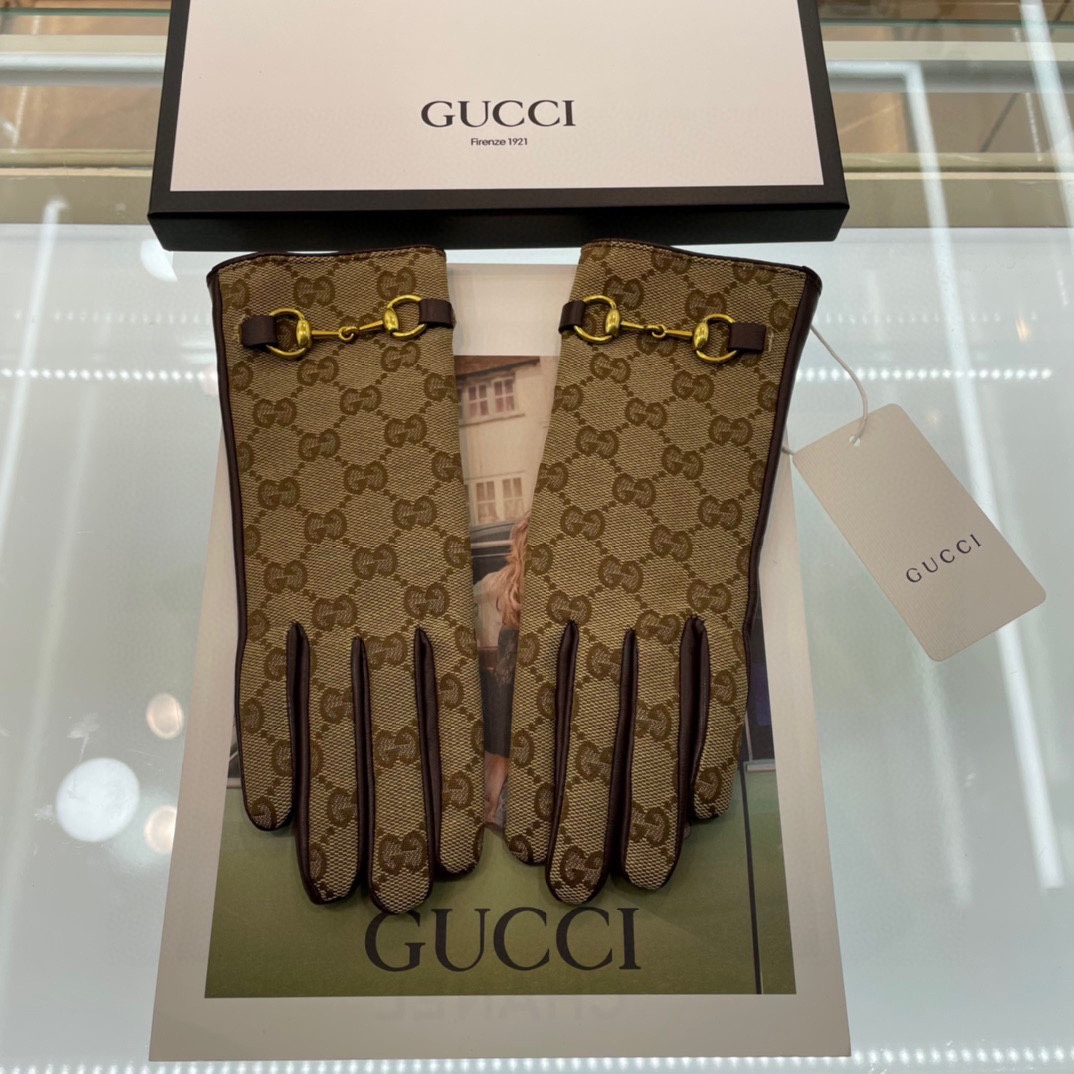 Gucci️爆款到顶级原单官网同步女士新款高档羊皮手套百分百选用进口小羊皮内里绒里保暖舒适更佳皮质光泽鲜