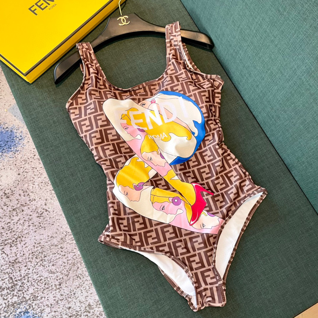  Fendi新款连体泳衣  😍🥰适合多种场景的游泳衣🏊‍♀️海边 游泳池 温泉 水上乐园 漂流都可以😌内