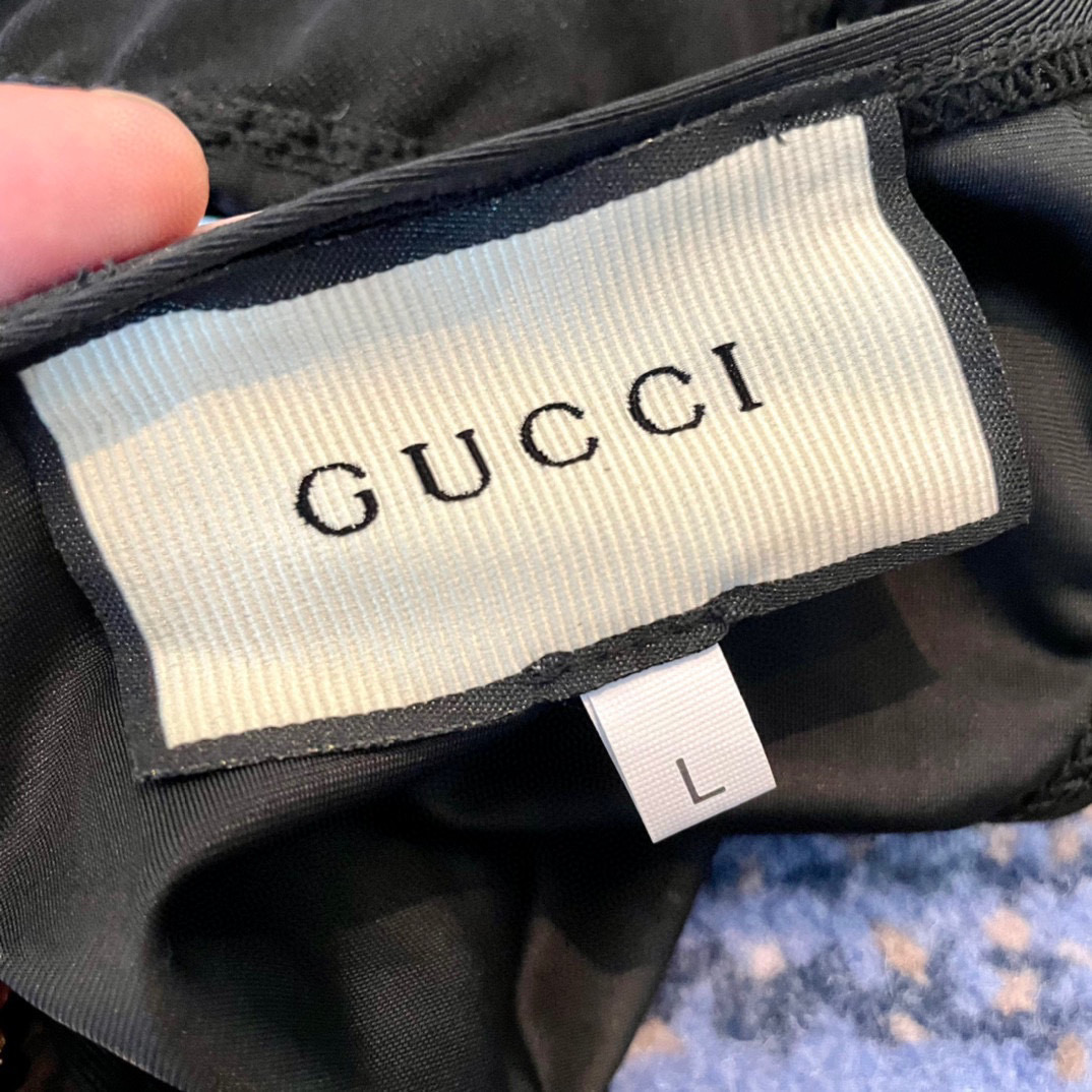  Gucci新款比基尼泳衣~双G字母印花吊带背心链条文胸内衣+三角裤两件套装， 码数：S M L Xl