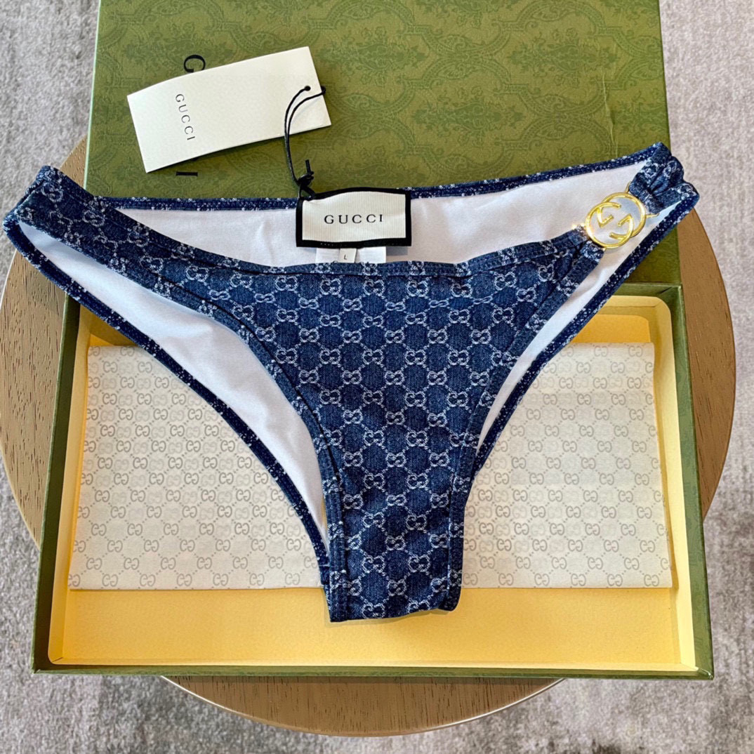  Gucci新款蓝色比基尼带胸垫）😍🥰适合多种场景的游泳衣🏊‍♀️海边 游泳池 温泉 水上乐园 漂流都可