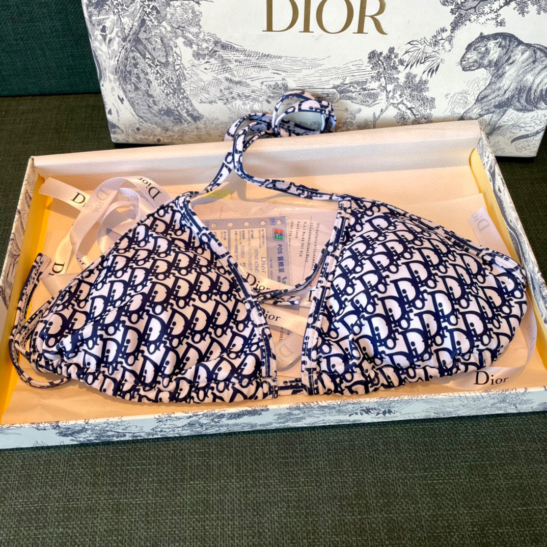  Dior新款比基尼泳衣~字母印花吊带背心文胸内衣+三角裤两件套装， S.M.L Xl