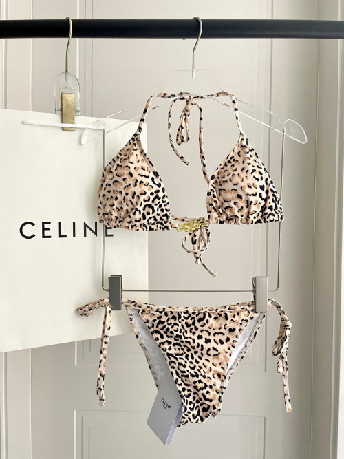 Celine Women's Leopard Print Triangle Bikini Set, Stylish and Comfortable