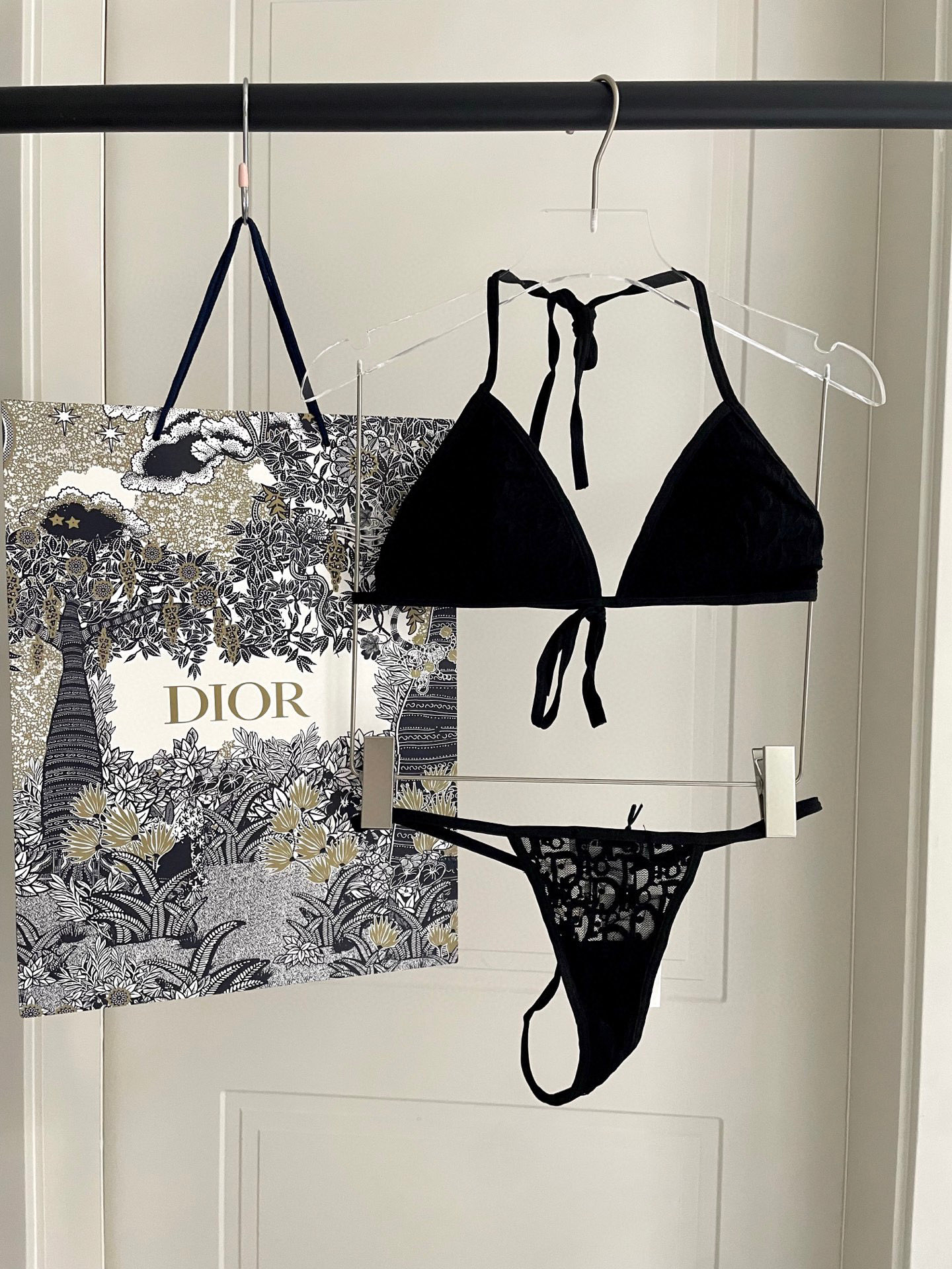 Dior Two-Piece Bikini Set - Halter Top & Thong - Summer Beach Ready
