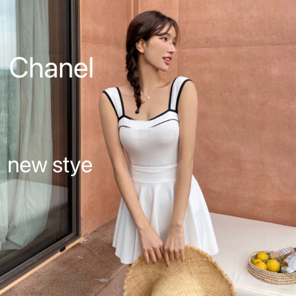  Chanel 连体泳衣  两种穿法 😍🥰适合多种场景的游泳衣🏊‍♀️海边 游泳池 温泉 水上乐园 漂流
