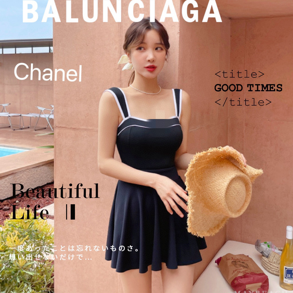  Chanel 连体泳衣  两种穿法 😍🥰适合多种场景的游泳衣🏊‍♀️海边 游泳池 温泉 水上乐园 漂流