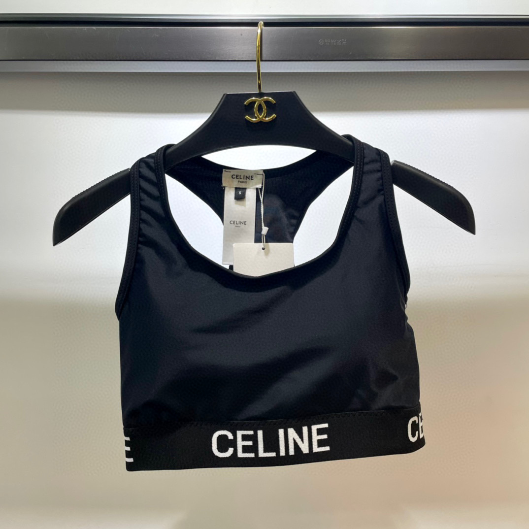  Celine新款高弹力健身短款瑜伽服运动套装~小背心➕修身提臀显瘦打底裤脚 
S M L Xl