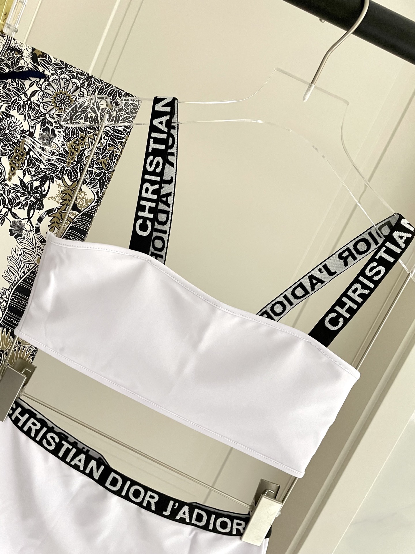  Dior新款比基尼泳衣~印花吊带背心文胸内衣+三角裤两件套装， S.M.L Xl