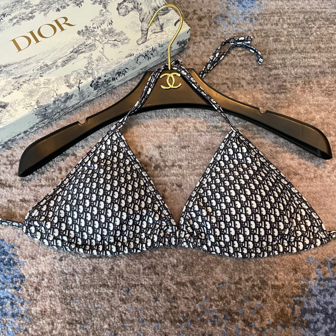  Dior新款字母比基尼👙 印花吊带内衣+三角内裤 S M LXl