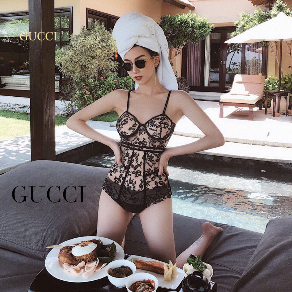  Gucci蕾丝性感泳衣 🥰😍👙❤️😍🥰适合多种场景的游泳衣🏊‍♀️海边 游泳池 温泉 水上乐园 漂流都
