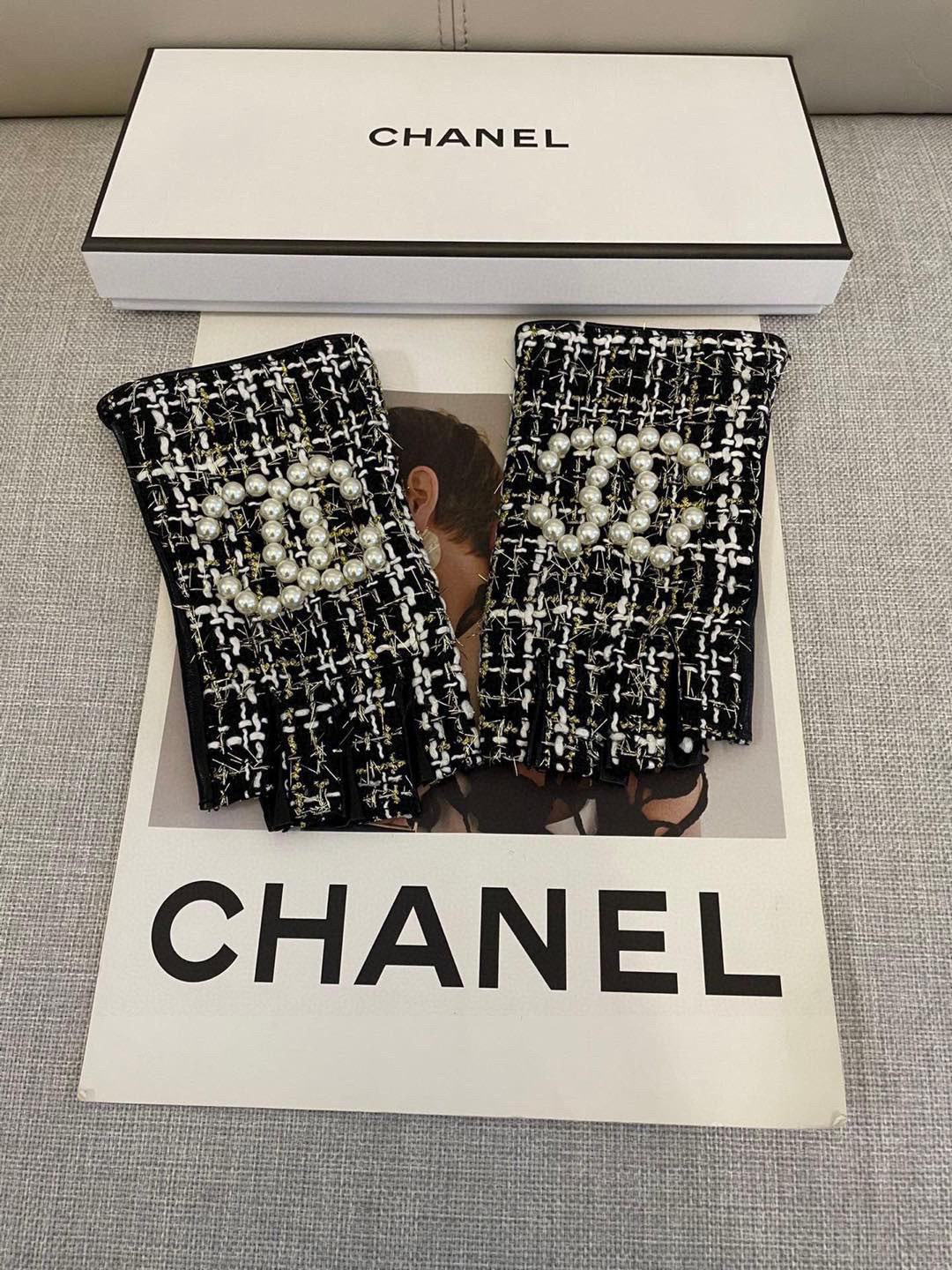  香奈儿Chanel‼️欧洲新款🇫🇷【顶级原单】女士高档半指手套 💁💁💁香奈儿御用毛呢手套 顶级做工💋任