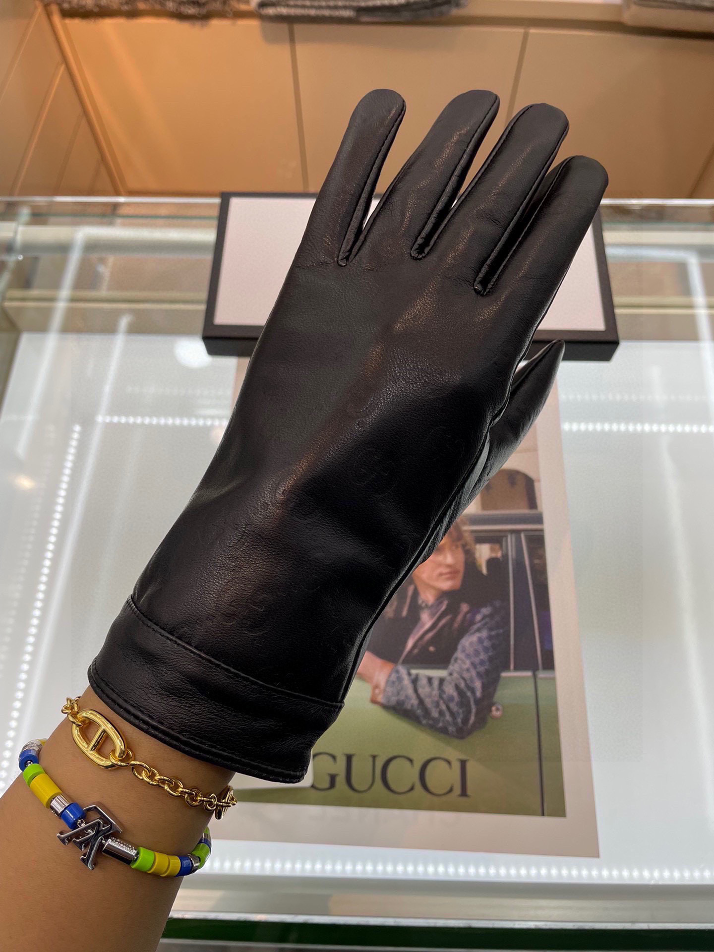    新款独家首发‼️古驰GUCCI‼️【原单品质】官网同步女士新款高档羊皮手套🎉🎉女神首选 不可错过💁