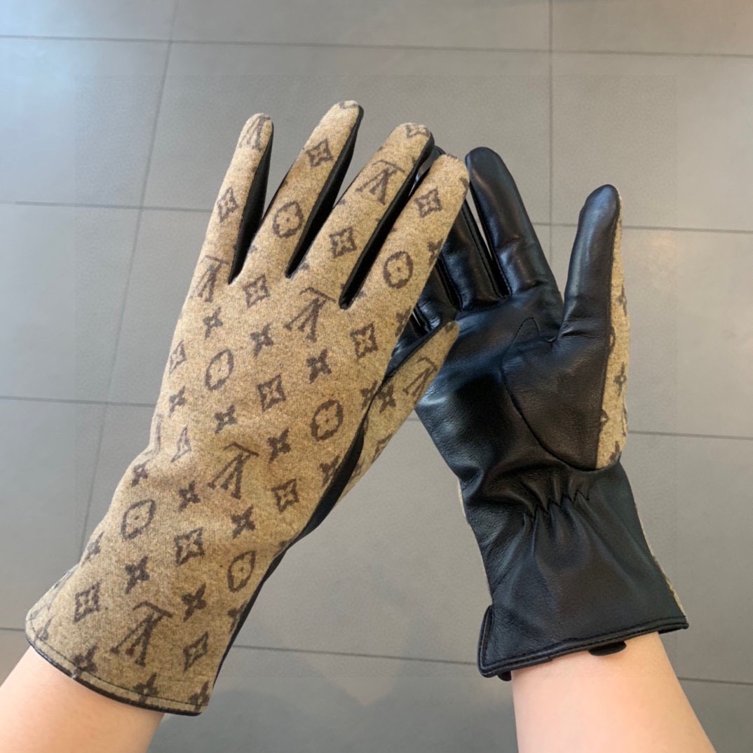 Lv， 【原单品质】官网同步女士新款高档提花布料搭配羊皮🎉🎉女神首选 不可错过💁💁👏👏羊绒内里保暖更佳 
