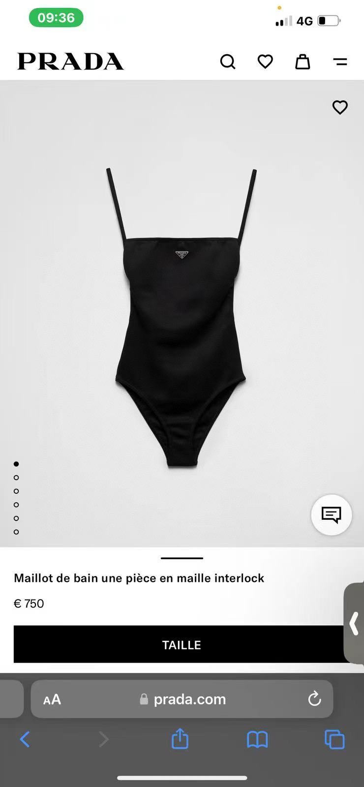 Prada Women's Black Interlock Knit One-Piece Swimsuit