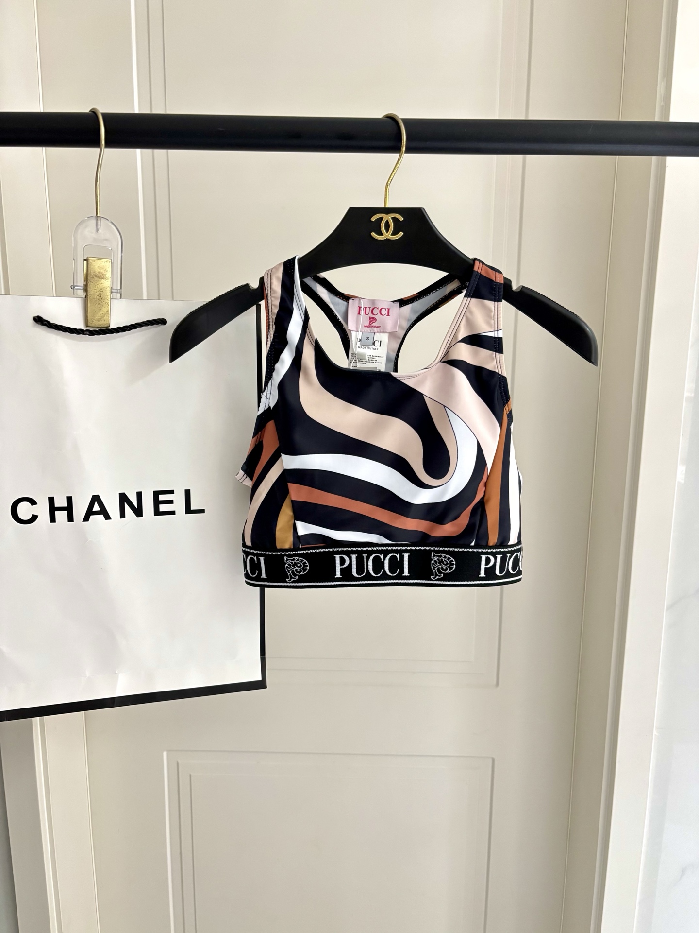 Pucci新款高弹力健身长款瑜伽服运动套装~小背心➕修身提臀显瘦打底裤S M L Xl