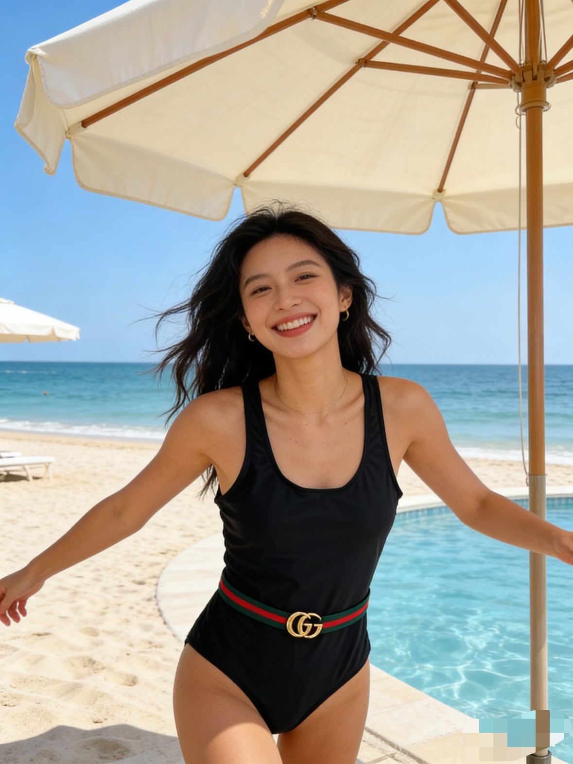 Gucci新款连体😍🥰适合多种场景的游泳衣🏊‍♀️海边 游泳池 温泉 水上乐园 漂流都可以😌内搭也完全可