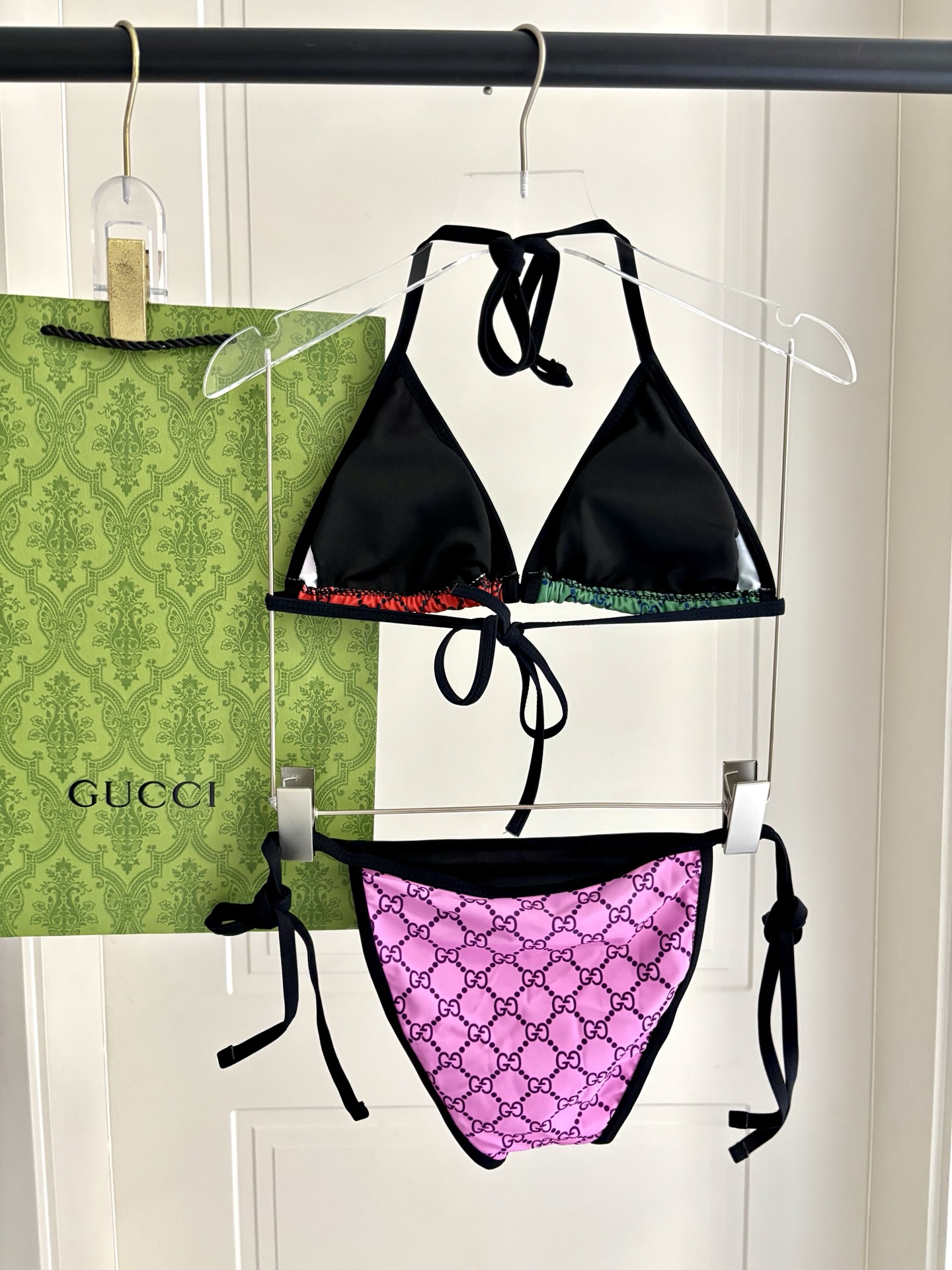Gucci拼色比基尼👙❤️😍🥰适合多种场景的游泳衣🏊‍♀️海边 游泳池 温泉 水上乐园 漂流都可以😌内搭