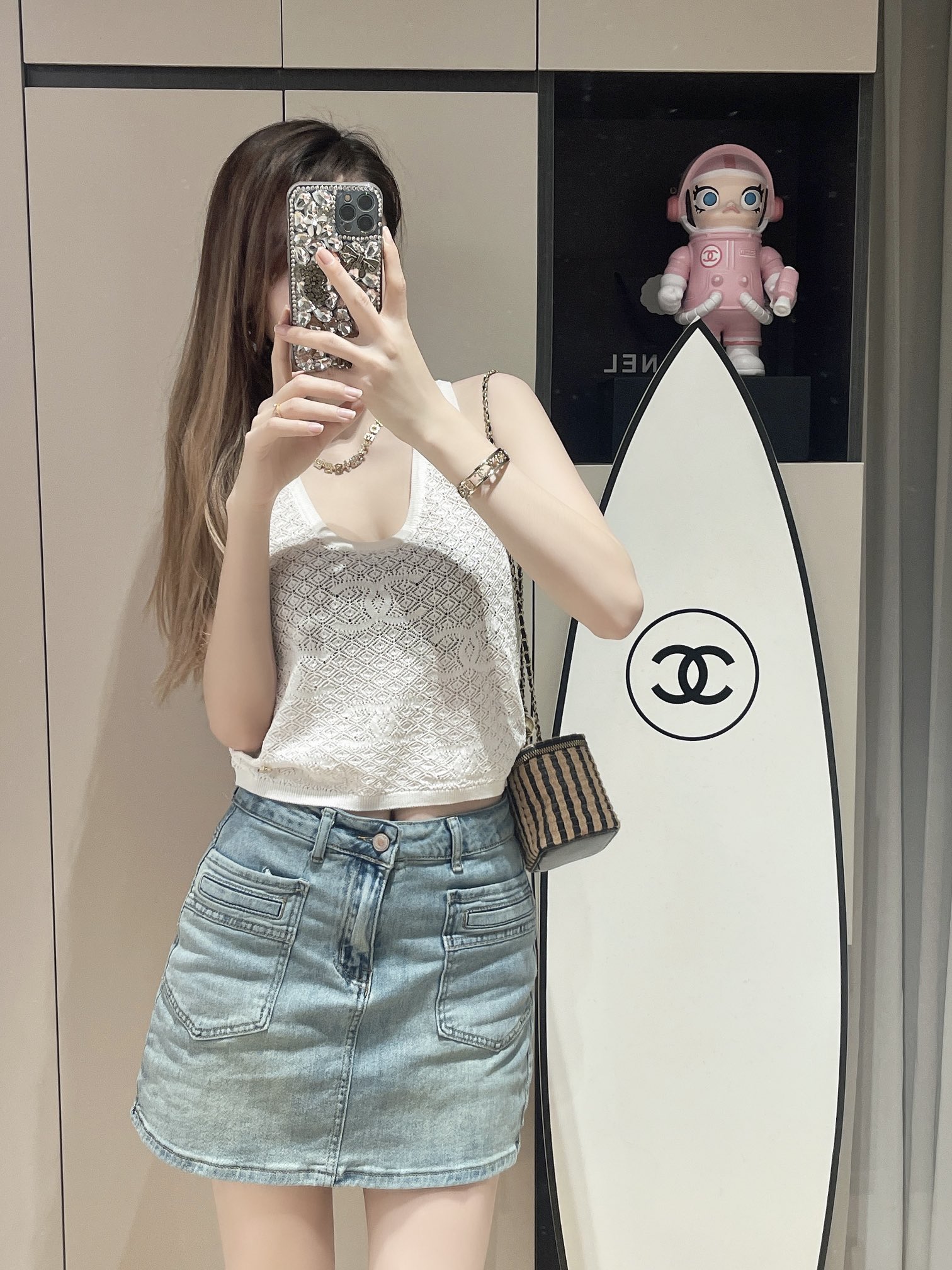 Réplica perfecta
 Chanel Ropa Camiseta de tirantes Negro Blanco Colección de verano Fashion