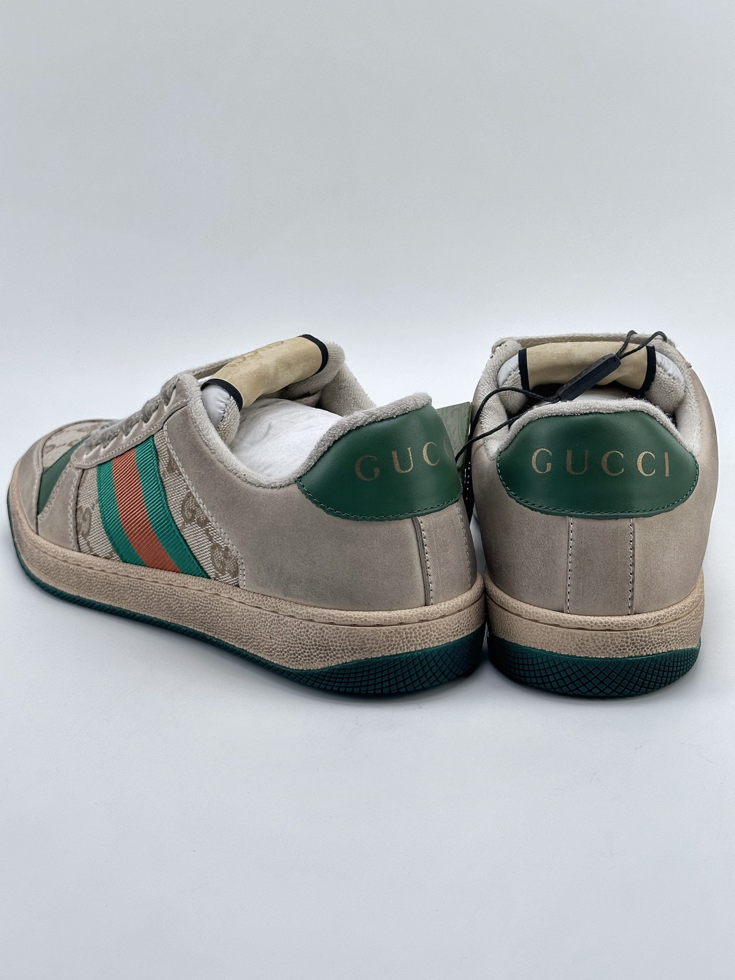 480 新货Gucci Distressed Screener sneaker古驰小脏鞋系列