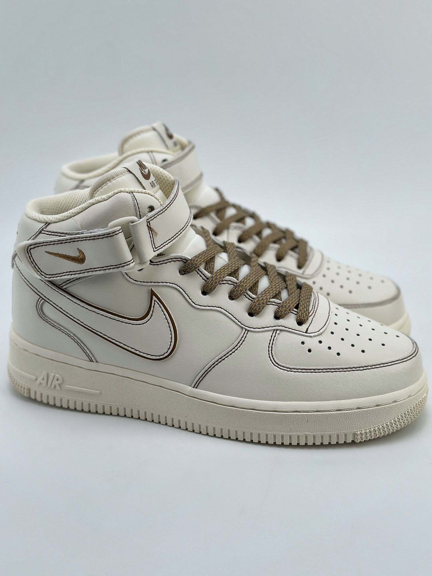 260 Nike Air Force 1 Mid 07 白棕缝线 BY689-692