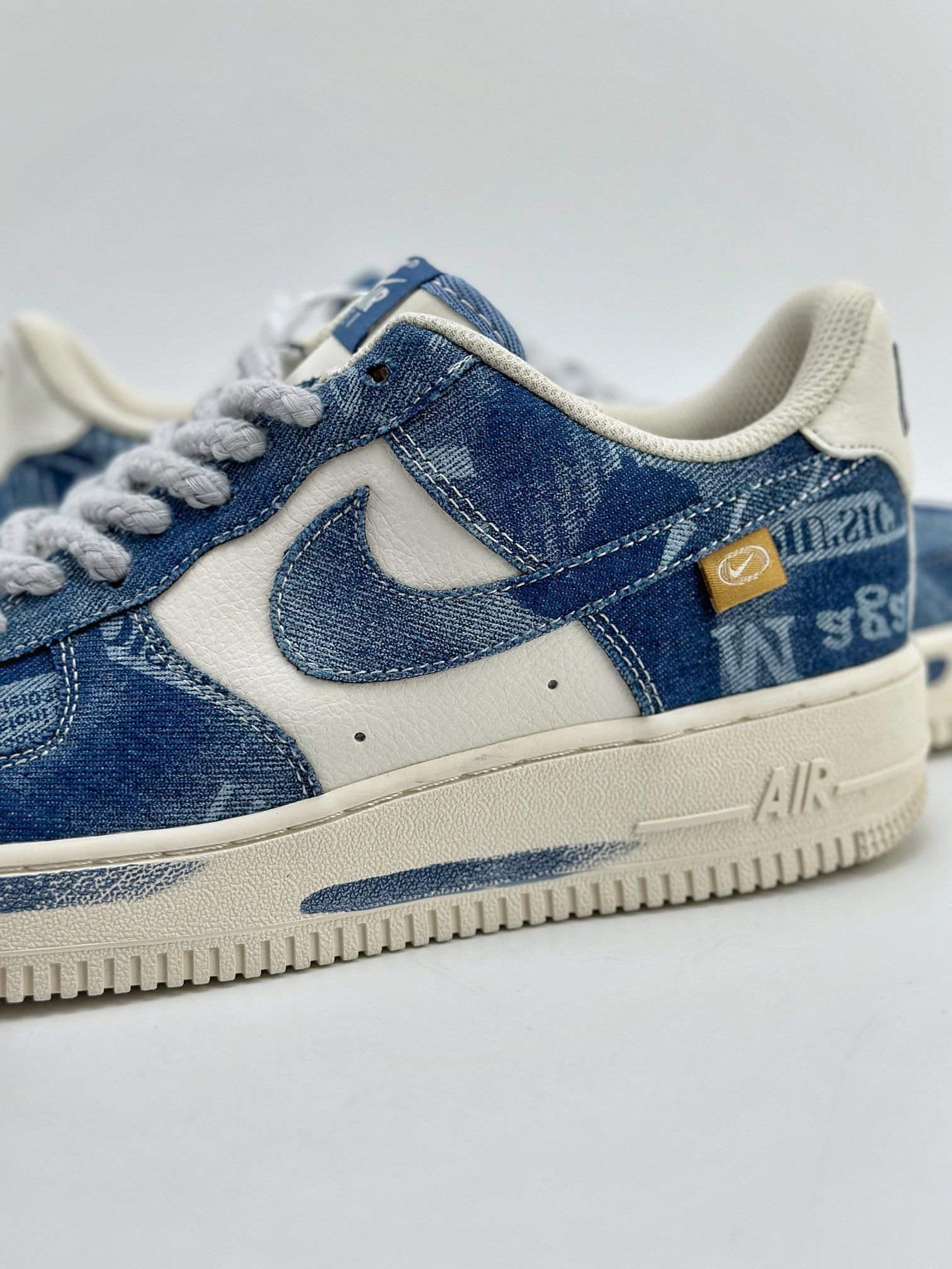 240 Nike Air Force 1 Low 07 白深蓝牛仔补丁 FB0607-088