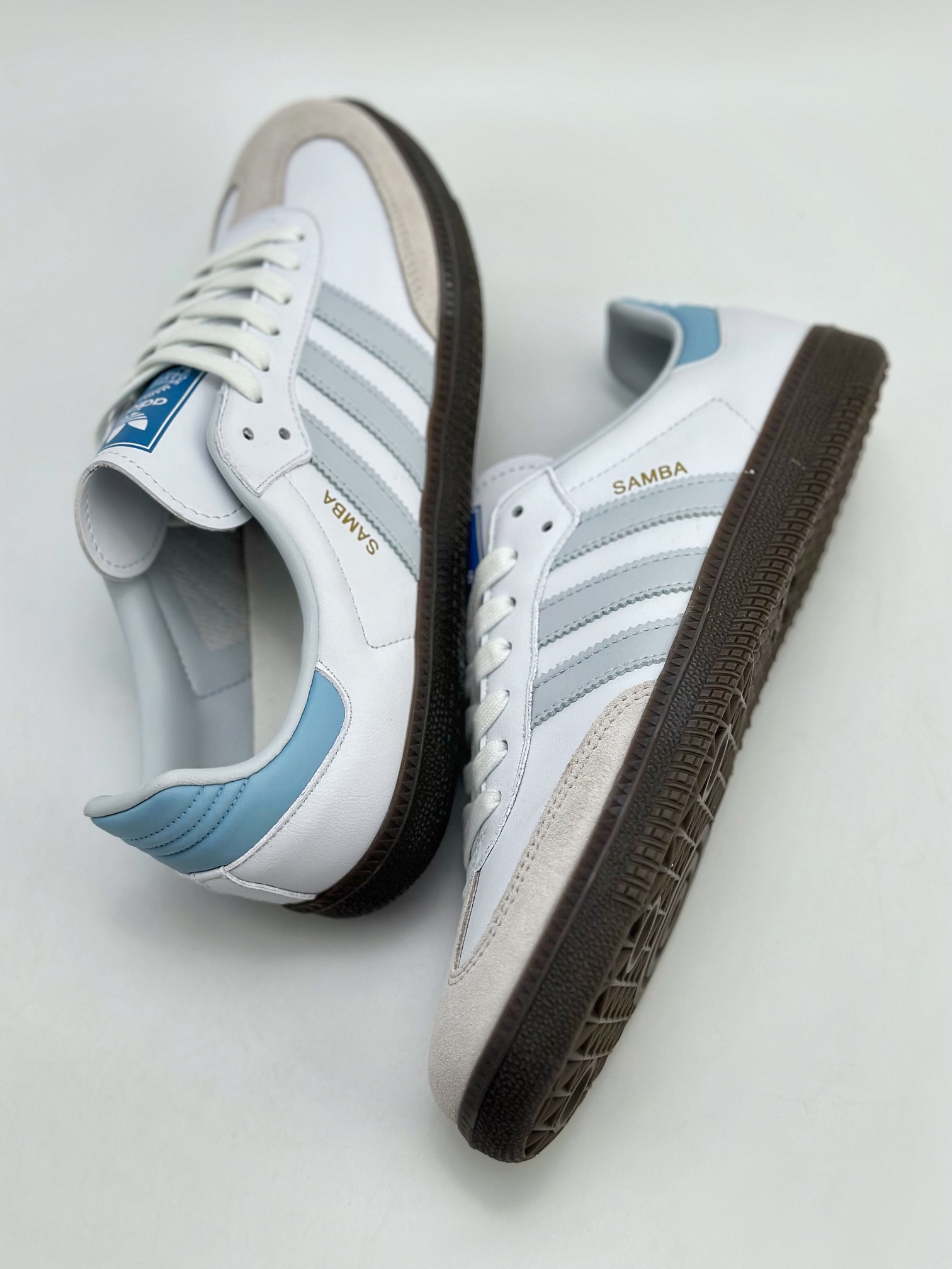 150 adidas originals Samba OG 白蓝 ID2055