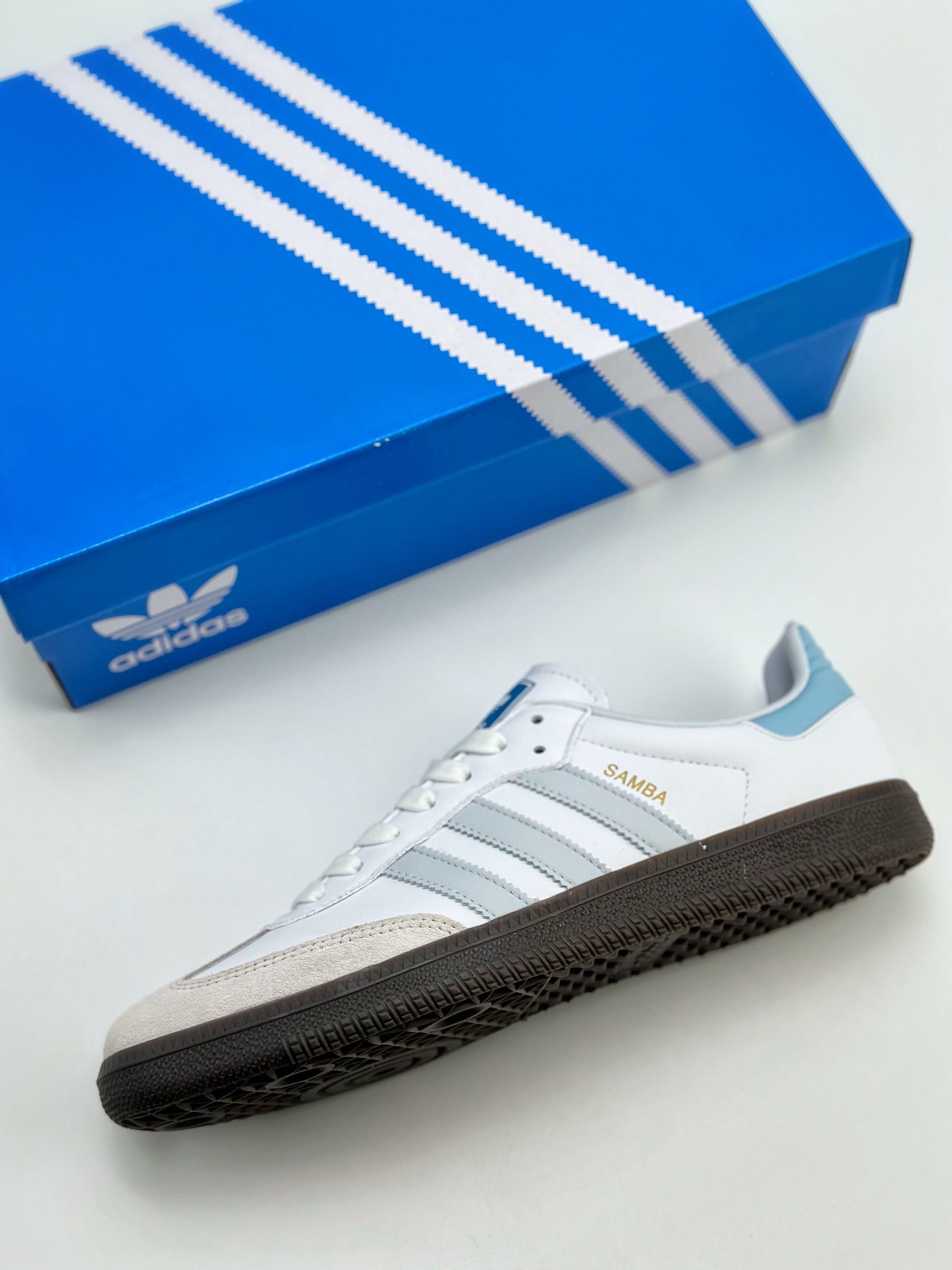 150 adidas originals Samba OG 白蓝 ID2055