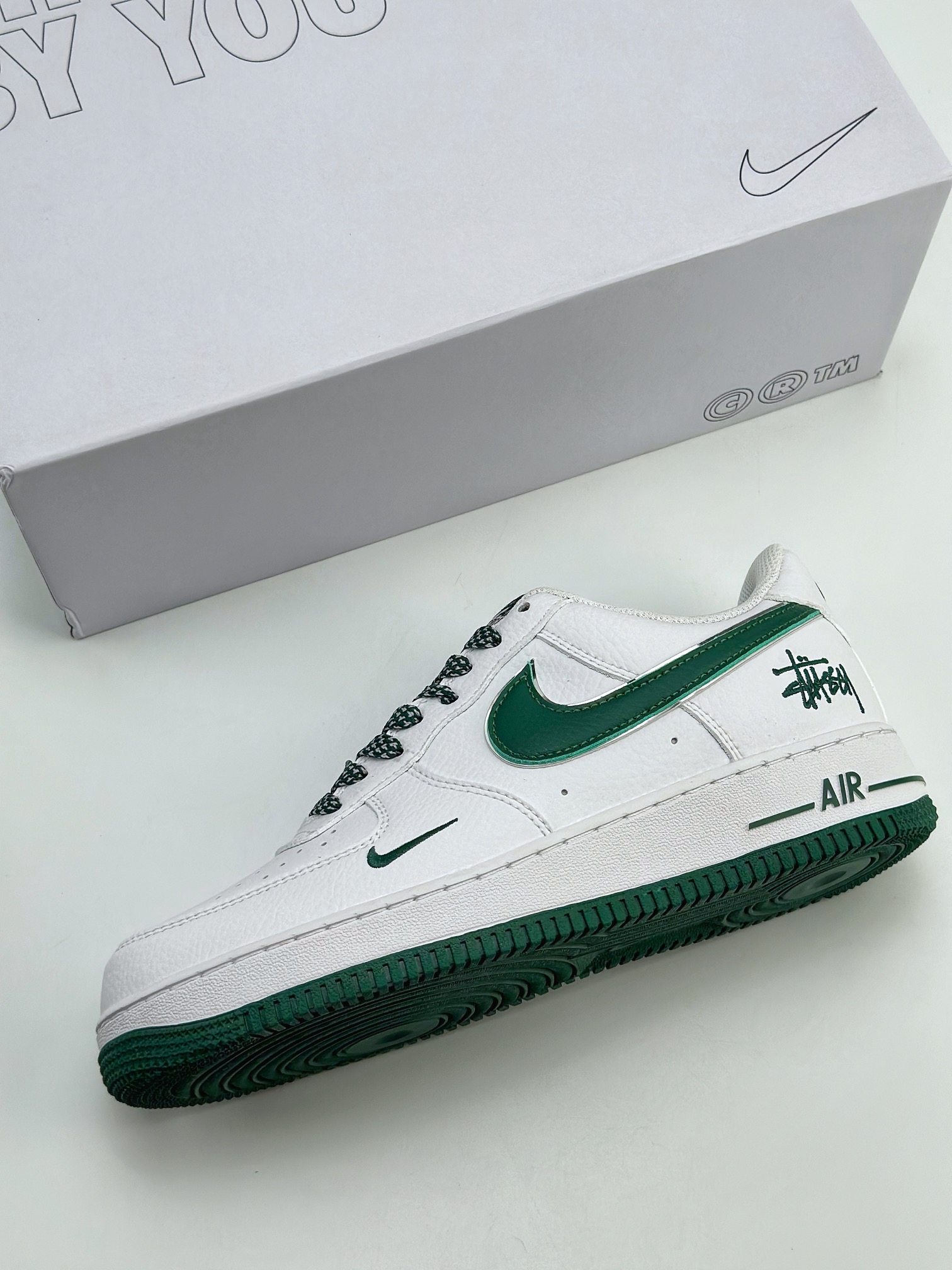 Nike Air Force 1 Low 07 Stussy White Green Swoosh Stars