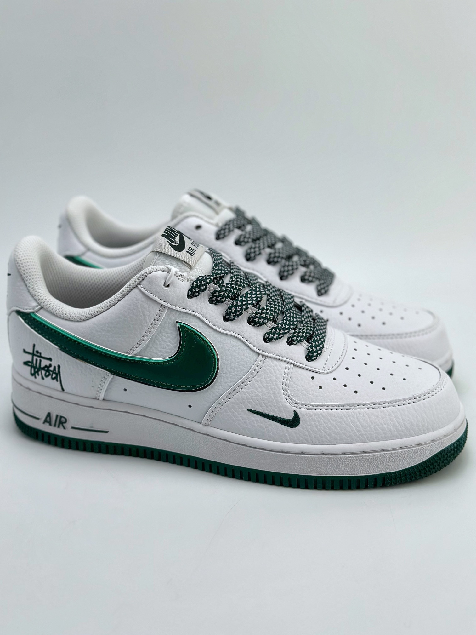 Nike Air Force 1 Low 07 Stussy White Green Swoosh Stars