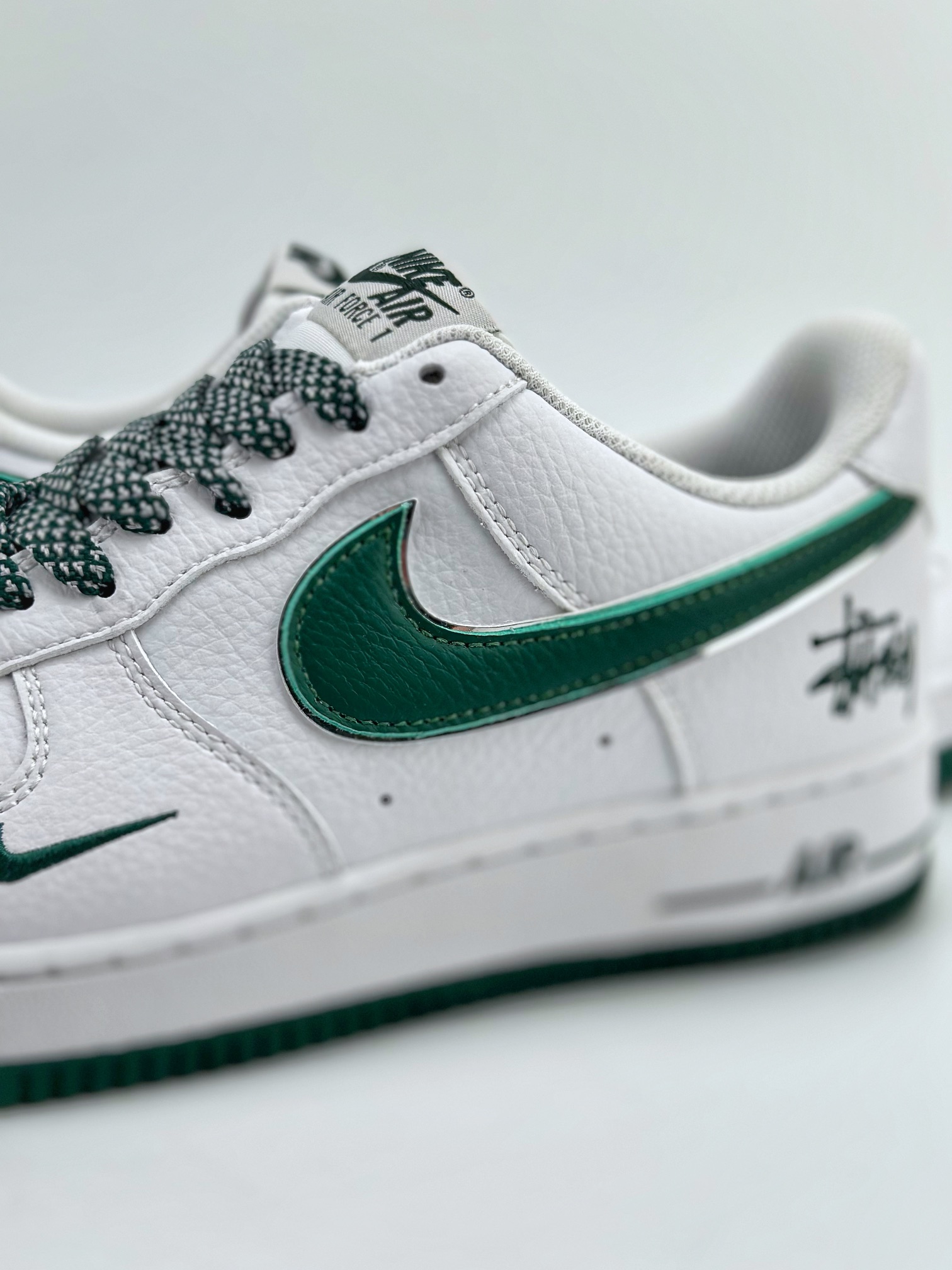 Nike Air Force 1 Low 07 Stussy White Green Swoosh Stars