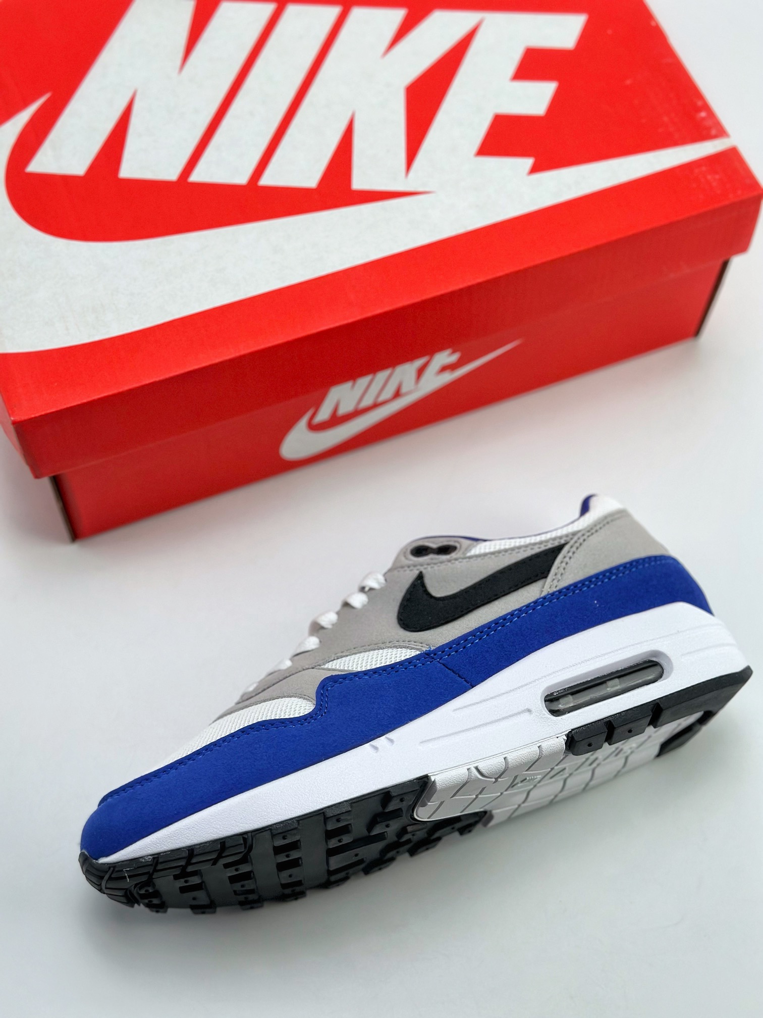 240 Nike Air Max 1 白黑蓝 复古休闲跑步鞋 FD9082-100