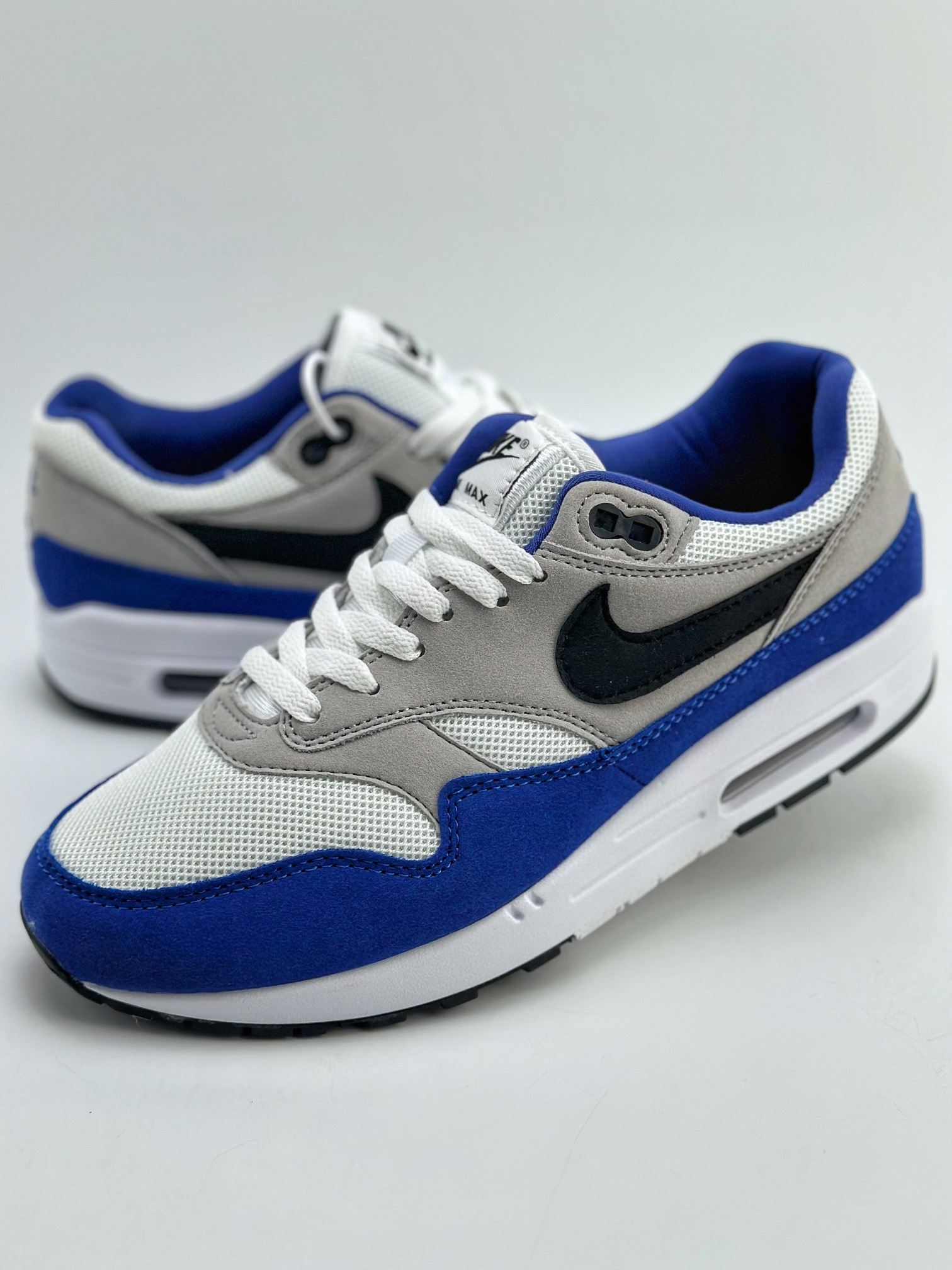 240 Nike Air Max 1 白黑蓝 复古休闲跑步鞋 FD9082-100