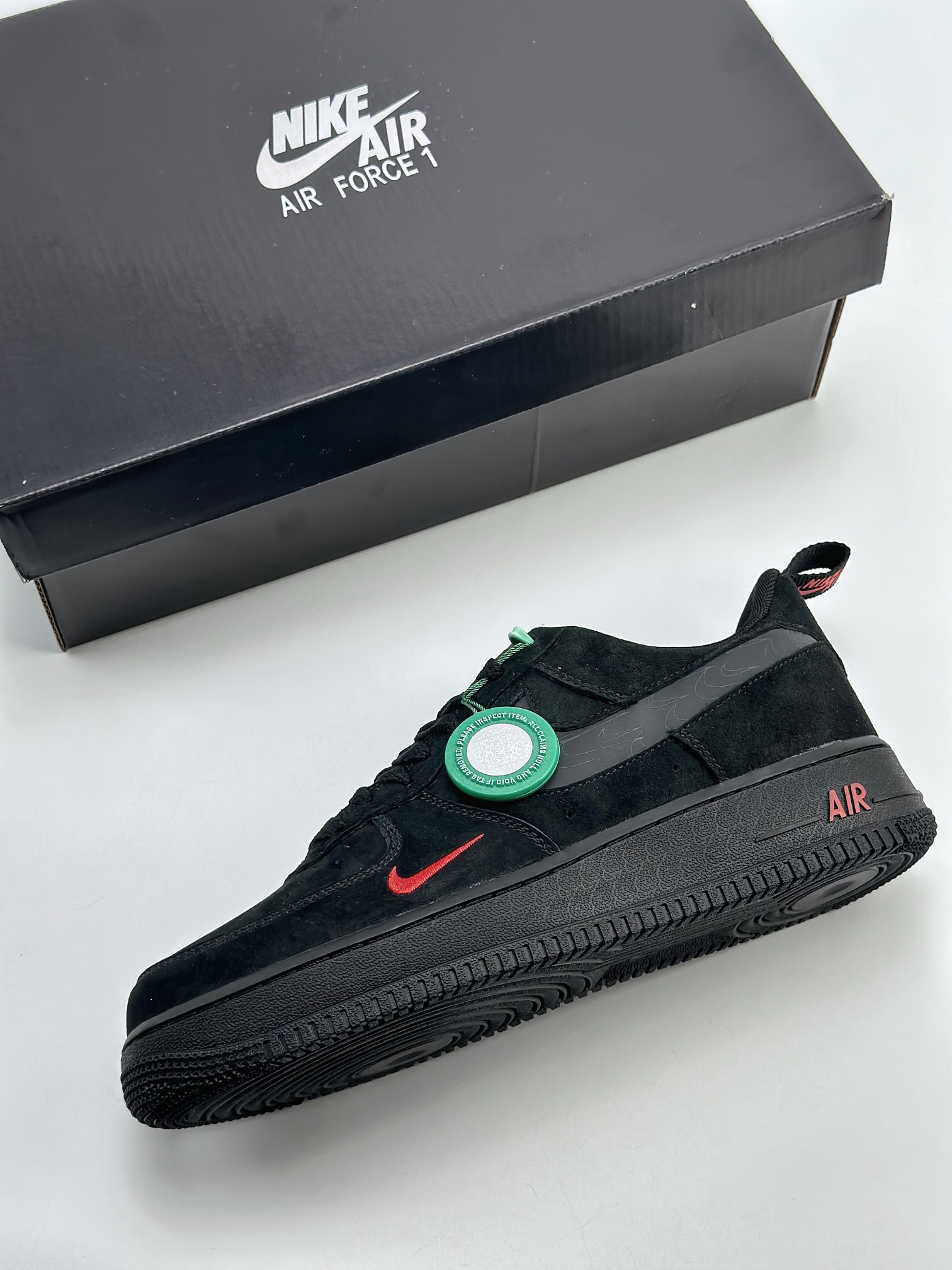 Nike Air Force 1 Low 07 Black and Red Deconstruction DZ4514-001