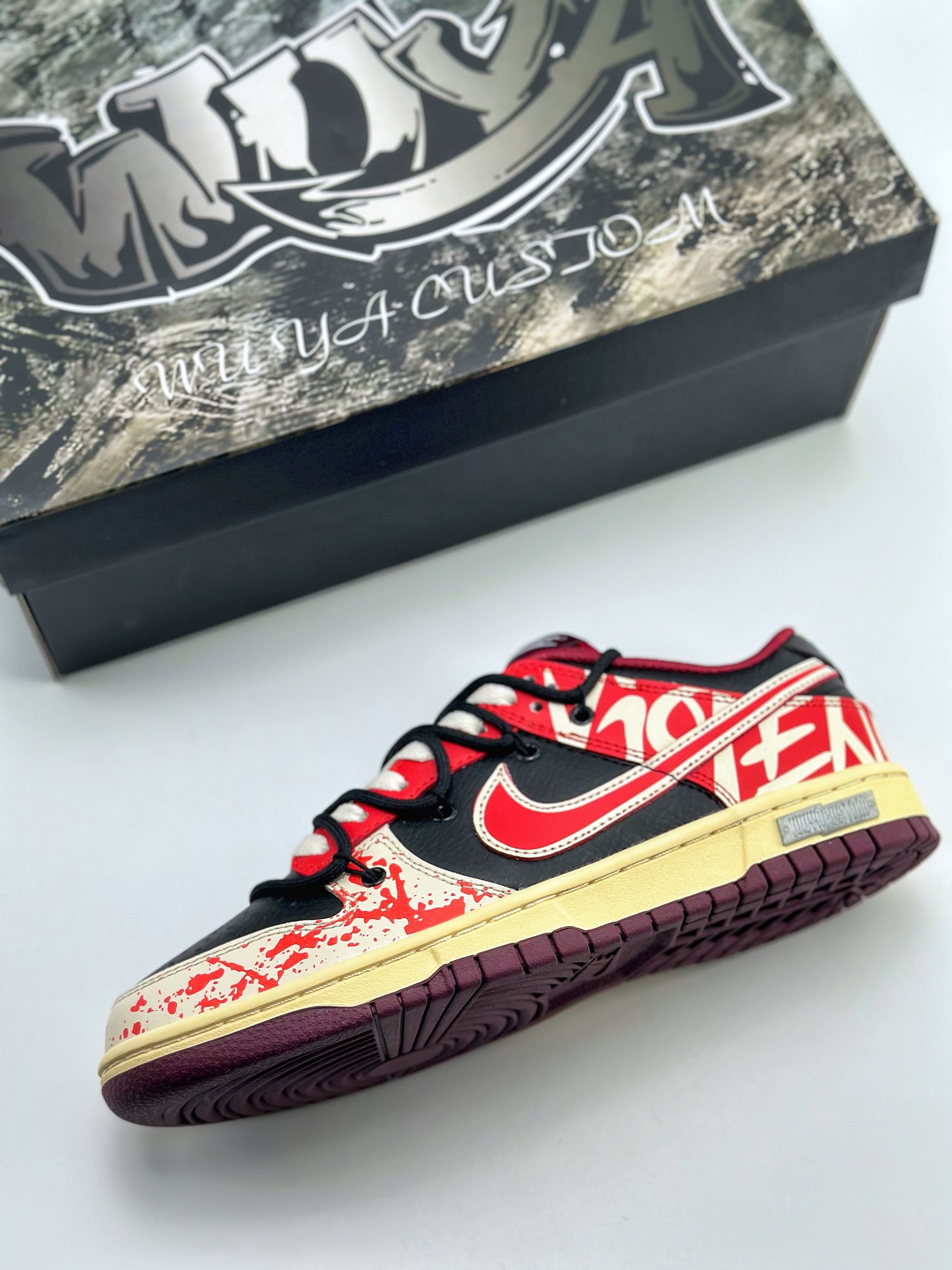 NIKE SB Dunk Low WUYA Violent Aesthetics Black and Red DJ6188-600